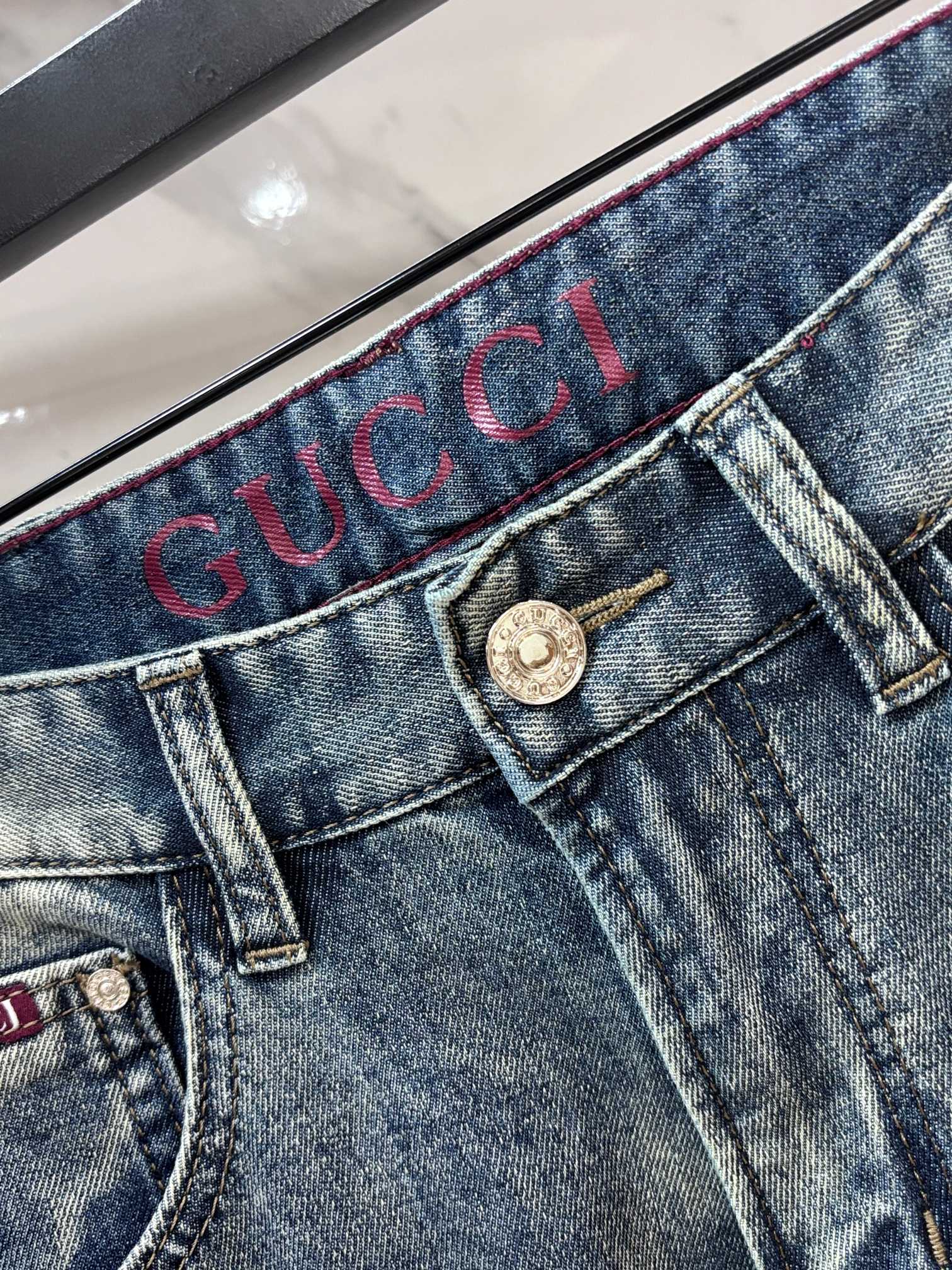 Gucci 🔥高端定制、2026早秋最新款牛仔裤 柜台同步发售 原版定制 客供五金辅料 原单品质 进口固