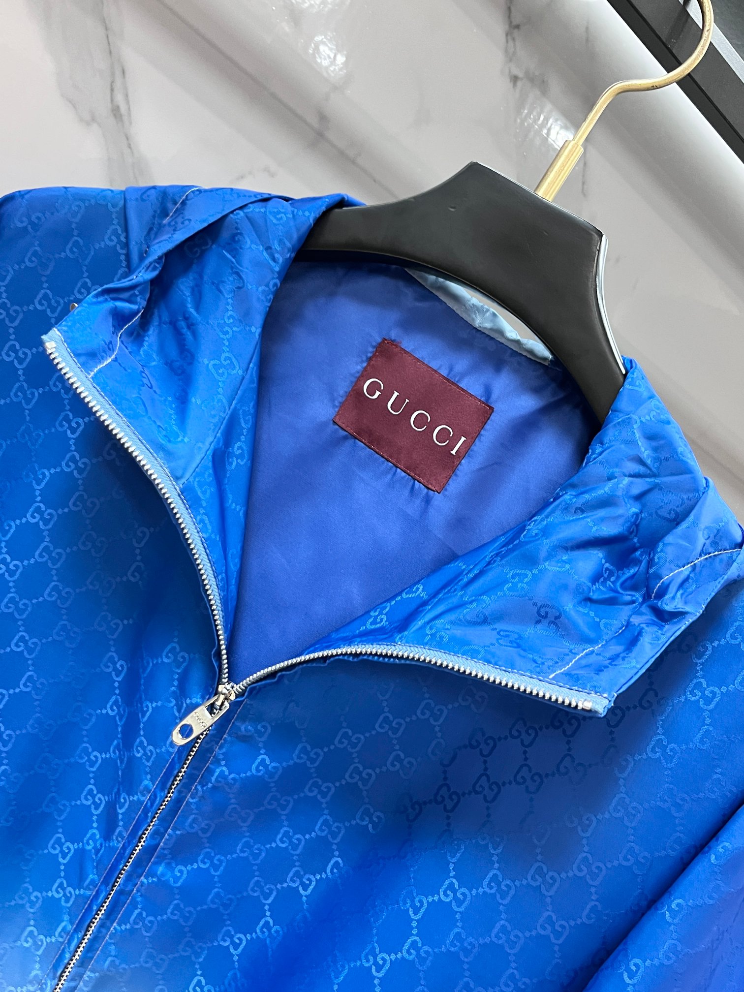 Gucci 官网同款，提前发售！2026ss开秋新款男士夹克外套，原单三标齐全高端版本！，定制面料透气舒