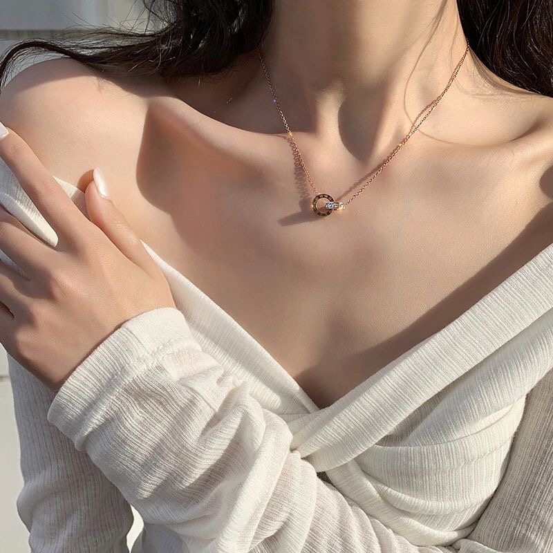 까르띠에 다이아몬드 더블 링 목걸이 59559 이미지 4
