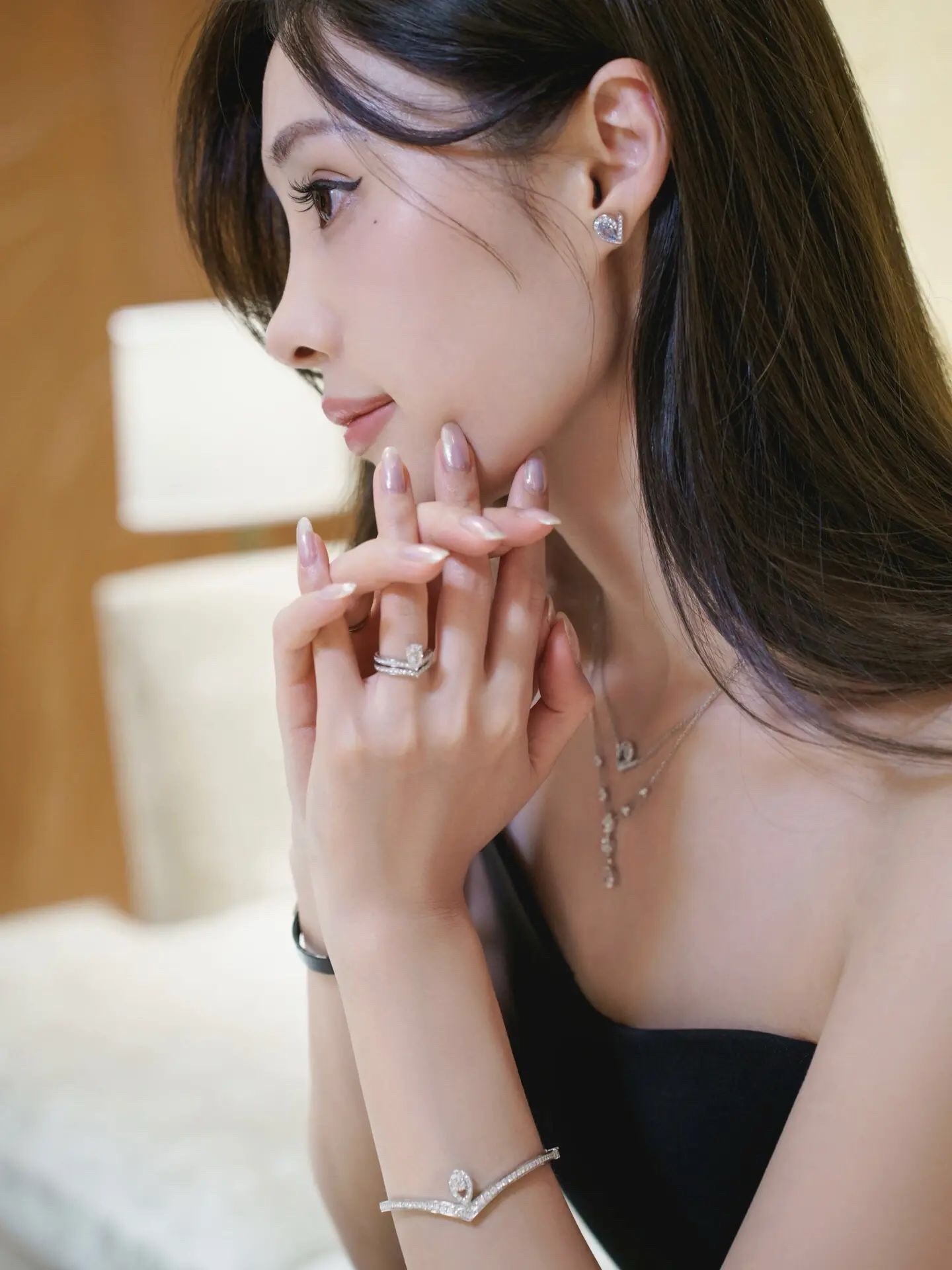 쇼메 백조 모티프 비대칭 귀걸이 69784 이미지 4