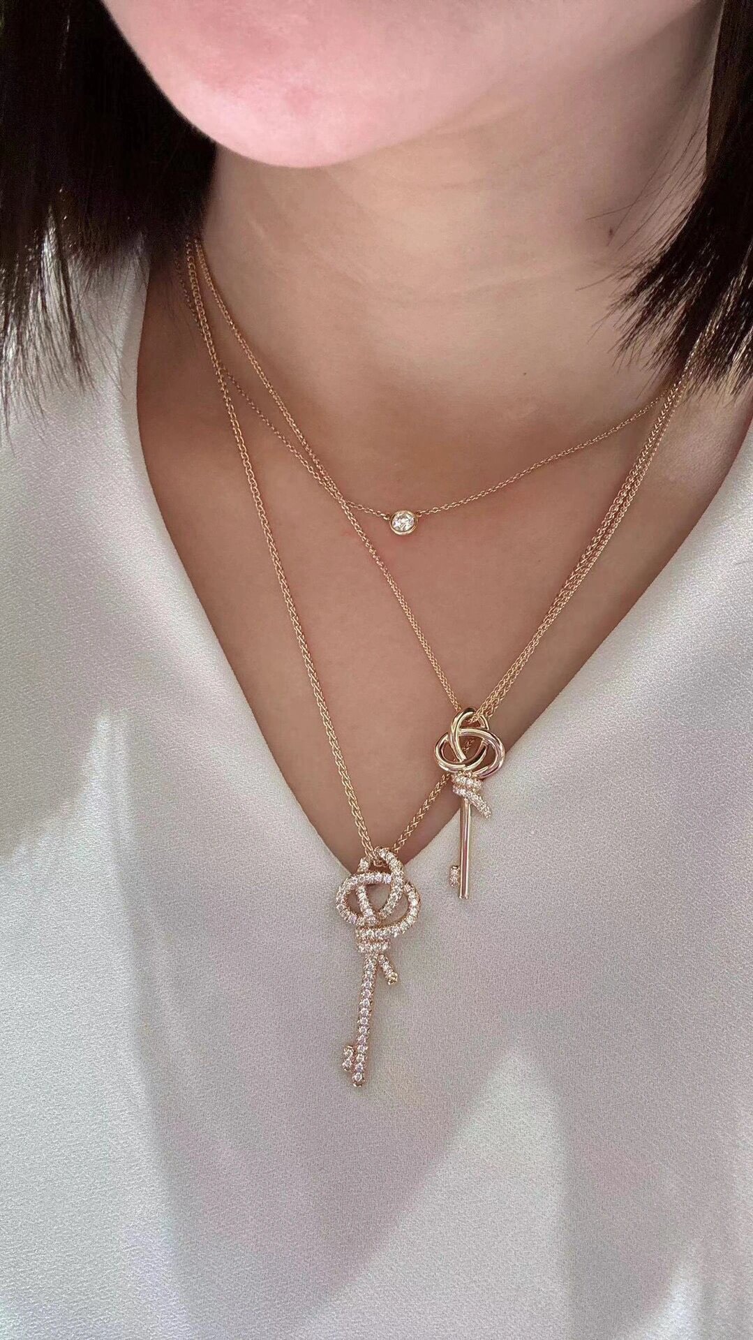 티파니 키 다이아몬드 장식 목걸이 70902 이미지 4