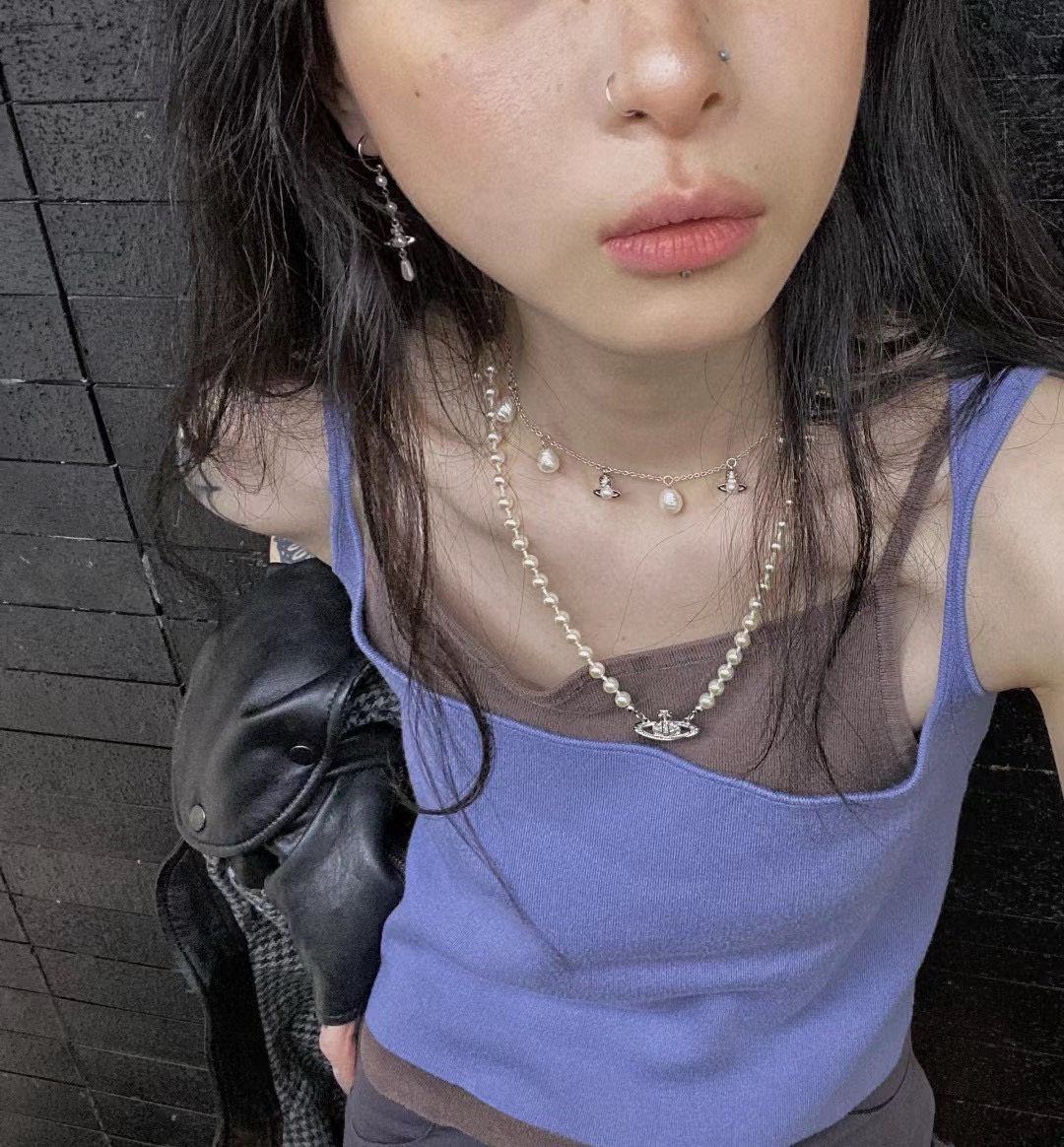비비안웨스트우드 바로크 진주 토성 디자인 목걸이 65195 이미지 3