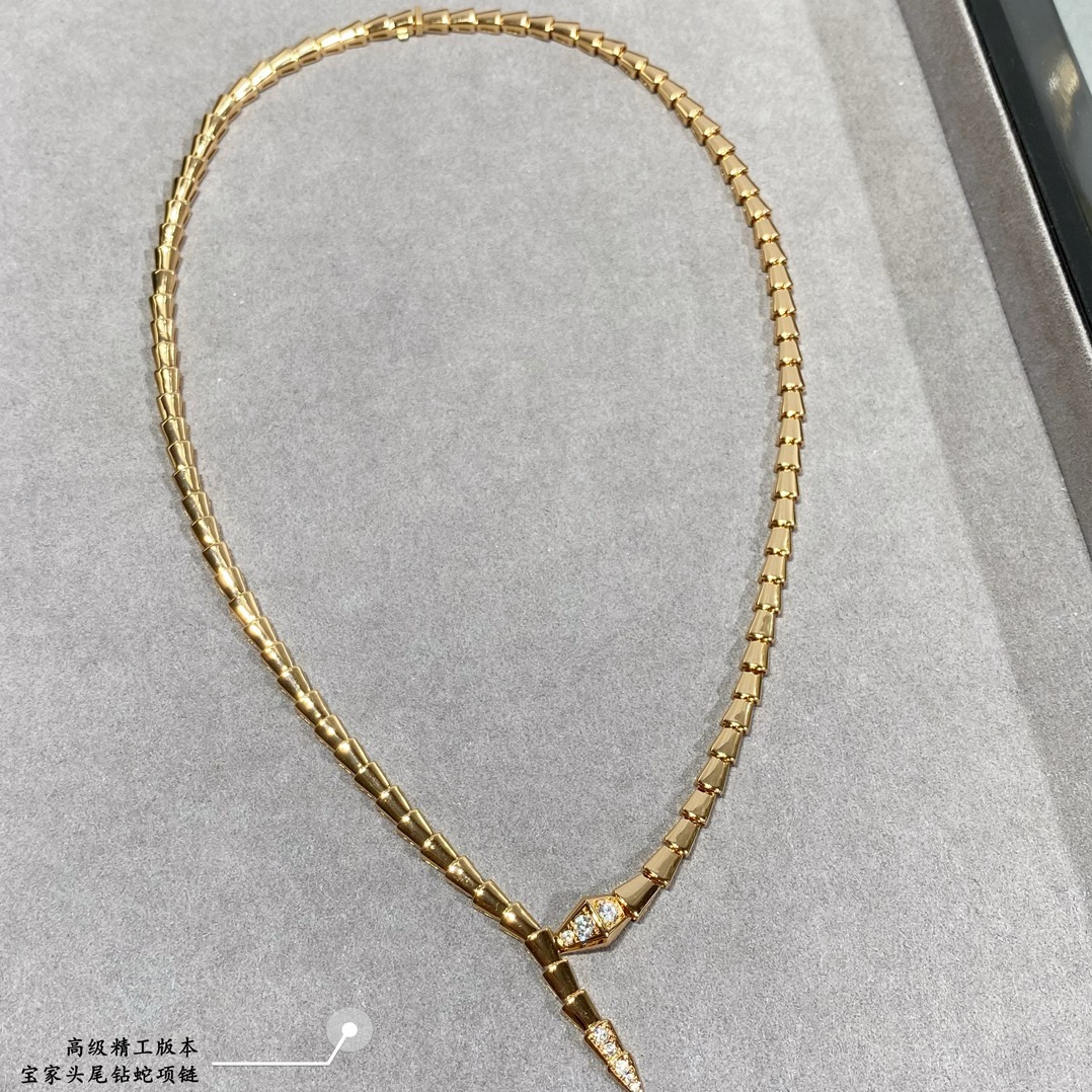 불가리 스네이크 골드 다이아몬드 장식 목걸이 64733 이미지 3