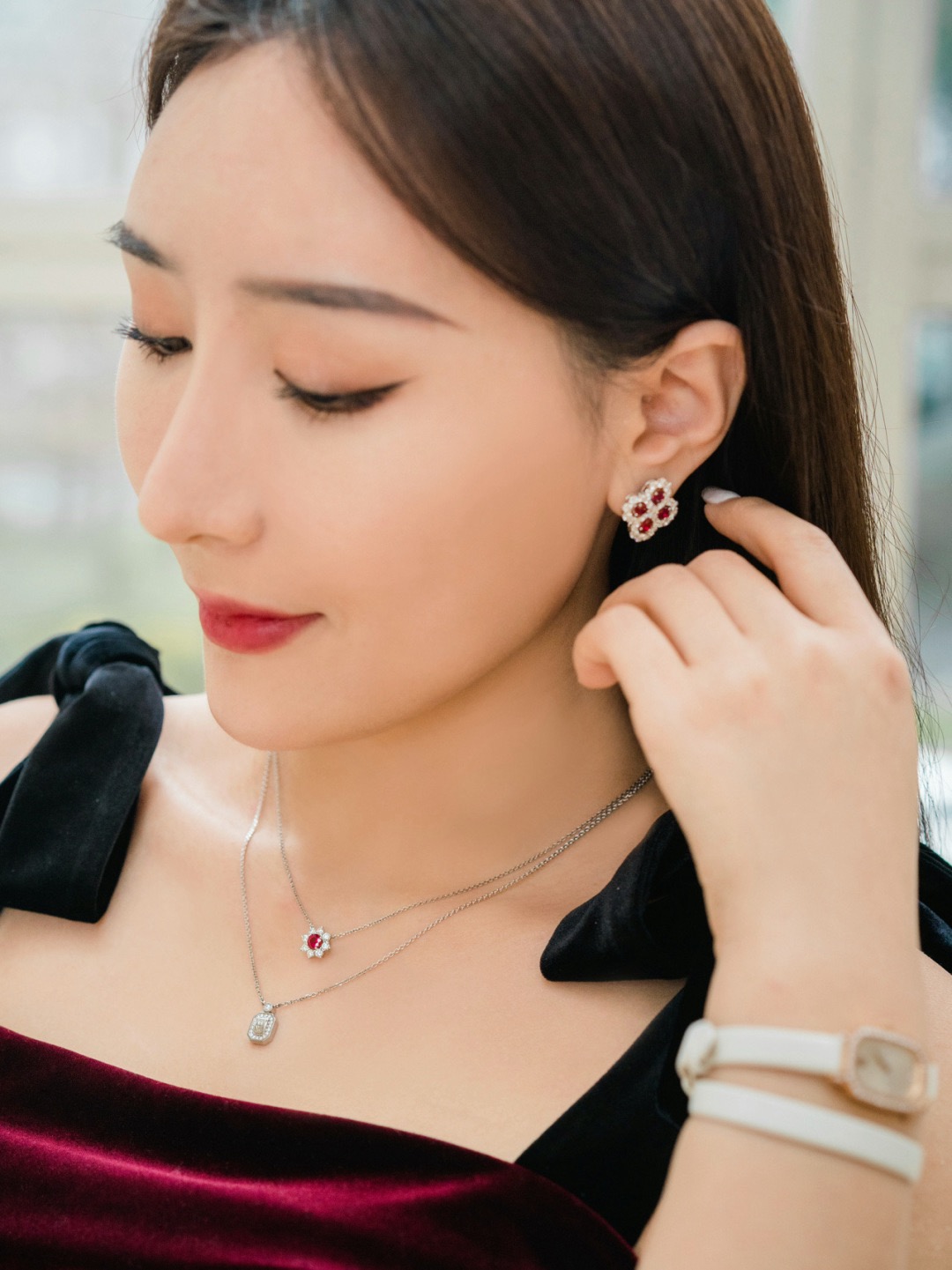 해리윈스턴 루프 다이아몬드 플래티넘 귀걸이 71813 이미지 3