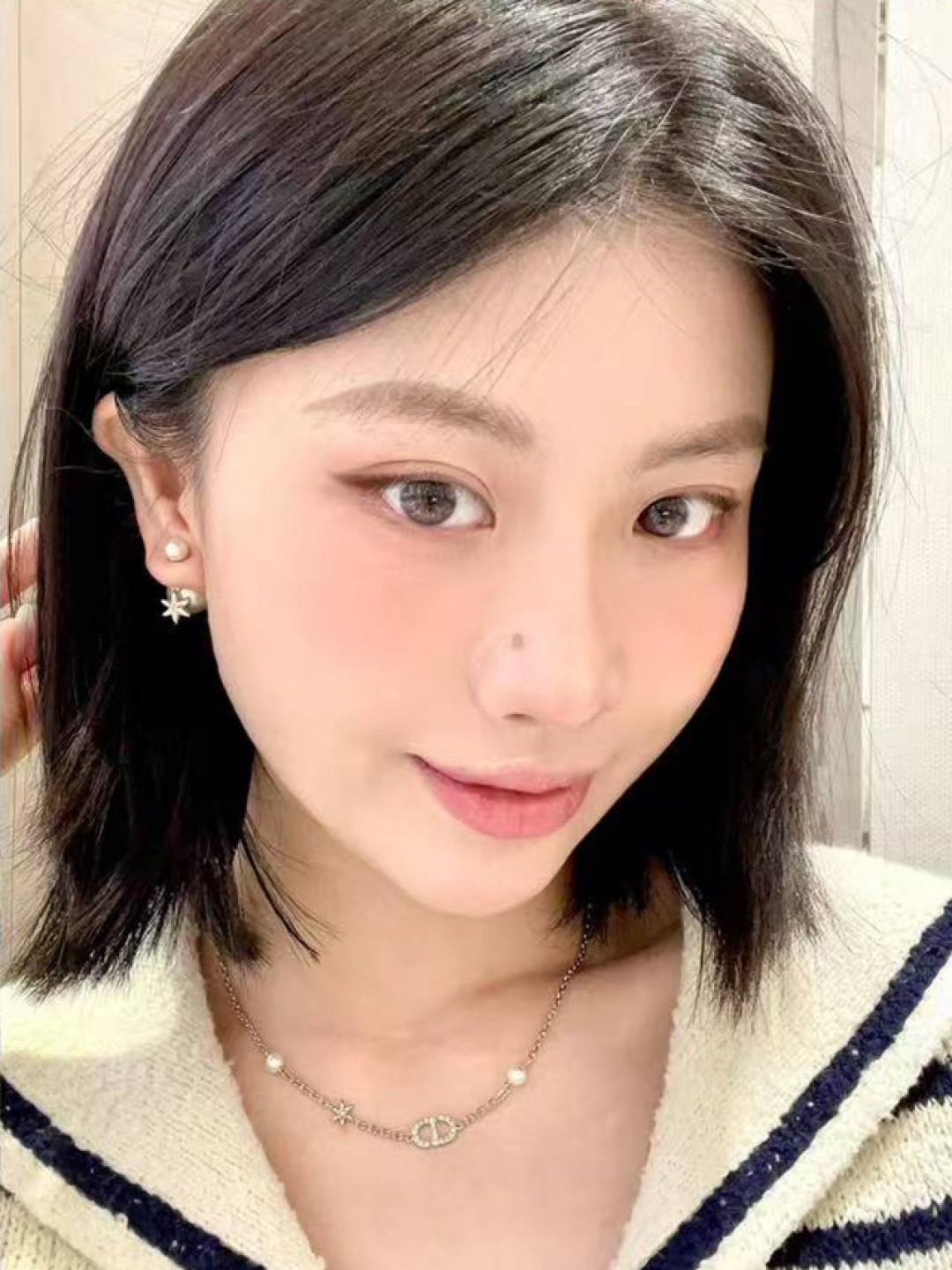 디올 CD 플라워 진주 라인스톤 목걸이 상세 이미지 9