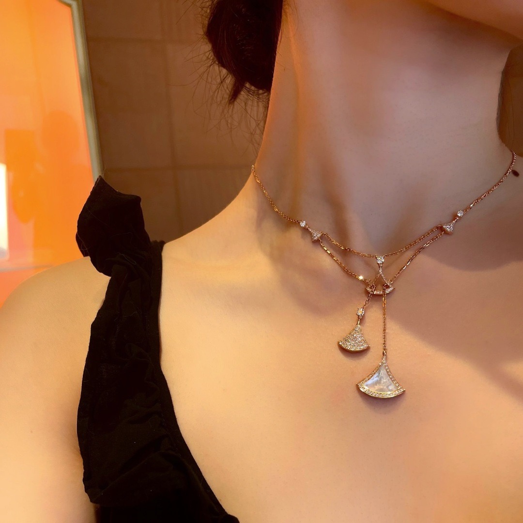 불가리 디바즈 드림 18 K 로즈 골드 더블 레이어 목걸이 64623 이미지 3