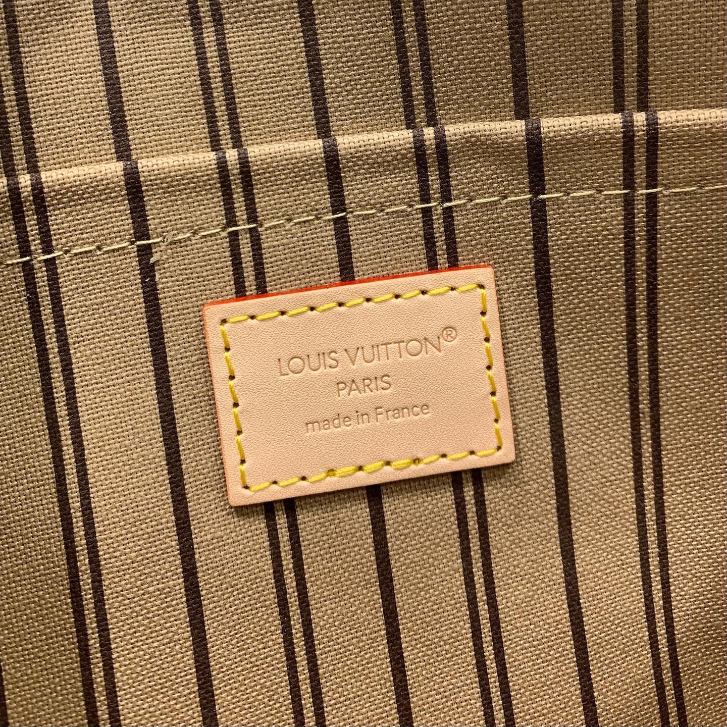 【顶级原单】 款号：M46975（钢扣）        本款 Neverfull 中号托特包为柔软 Monogram 帆