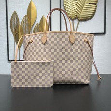 【顶级原单】 款号:N40601 钢扣 本款 Neverfull 大号托特包为 Damier Azur 帆 【顶级原单】 款号:N40601 钢扣 本款 Neverfull 大号托特包为 Damier Azur 帆
