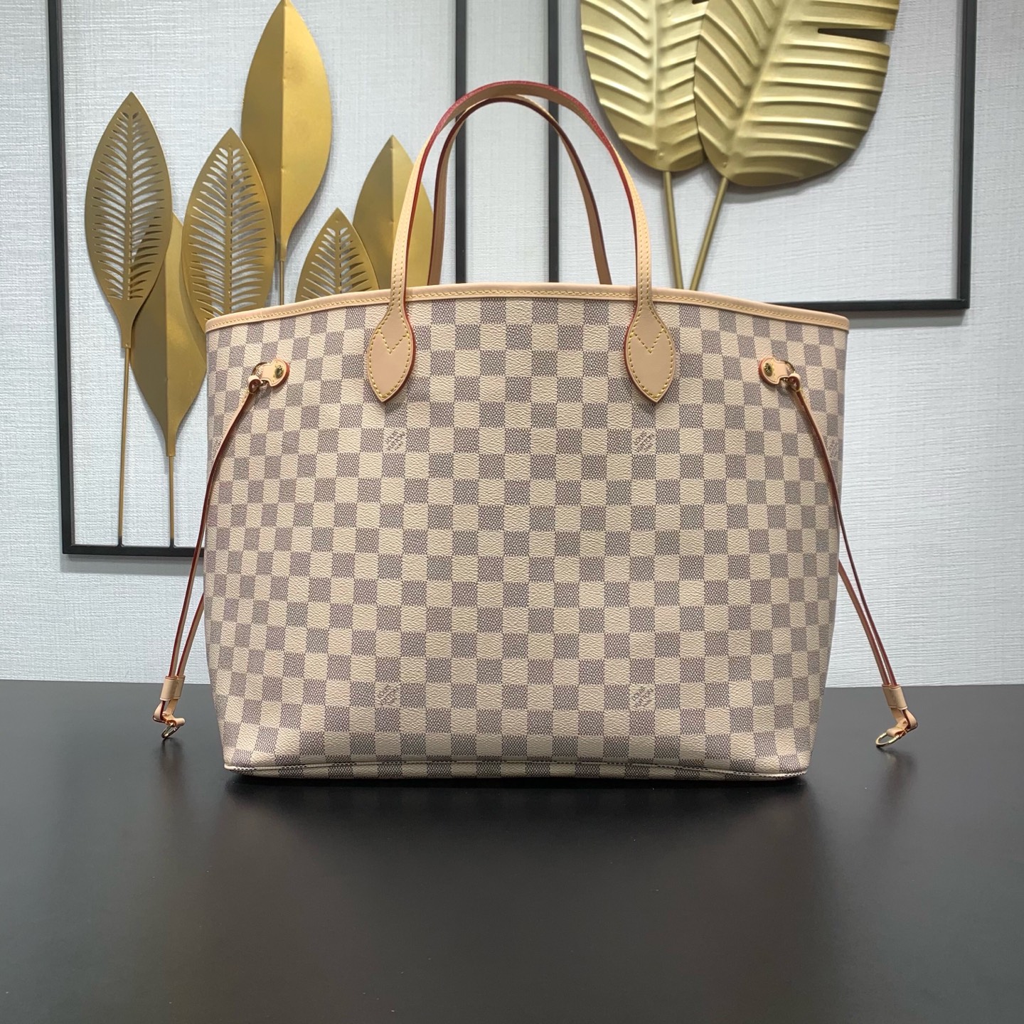【顶级原单】 款号：N40601 钢扣        本款 Neverfull 大号托特包为 Damier Azur 帆