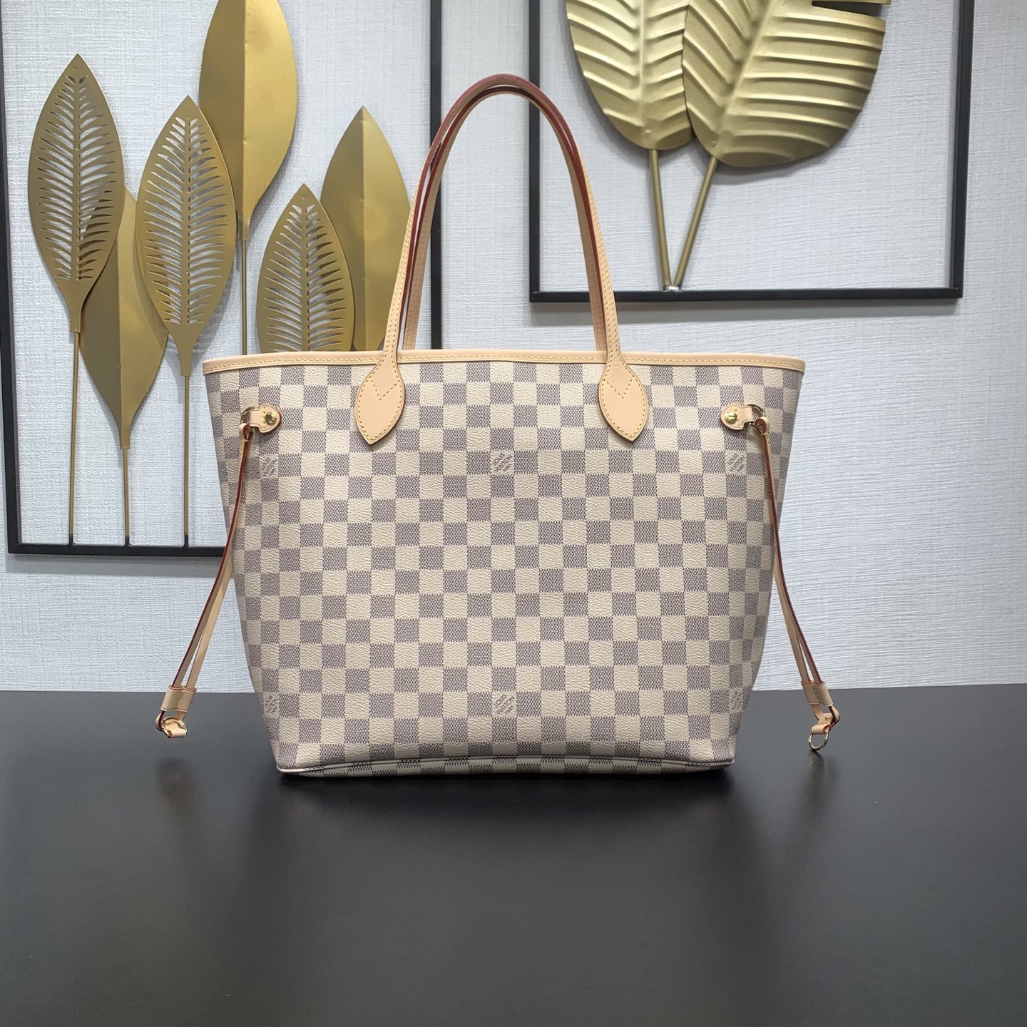 【顶级原单】 款号：N40603 钢扣        本款 Neverfull 中号托特包为 Damier Azur 帆