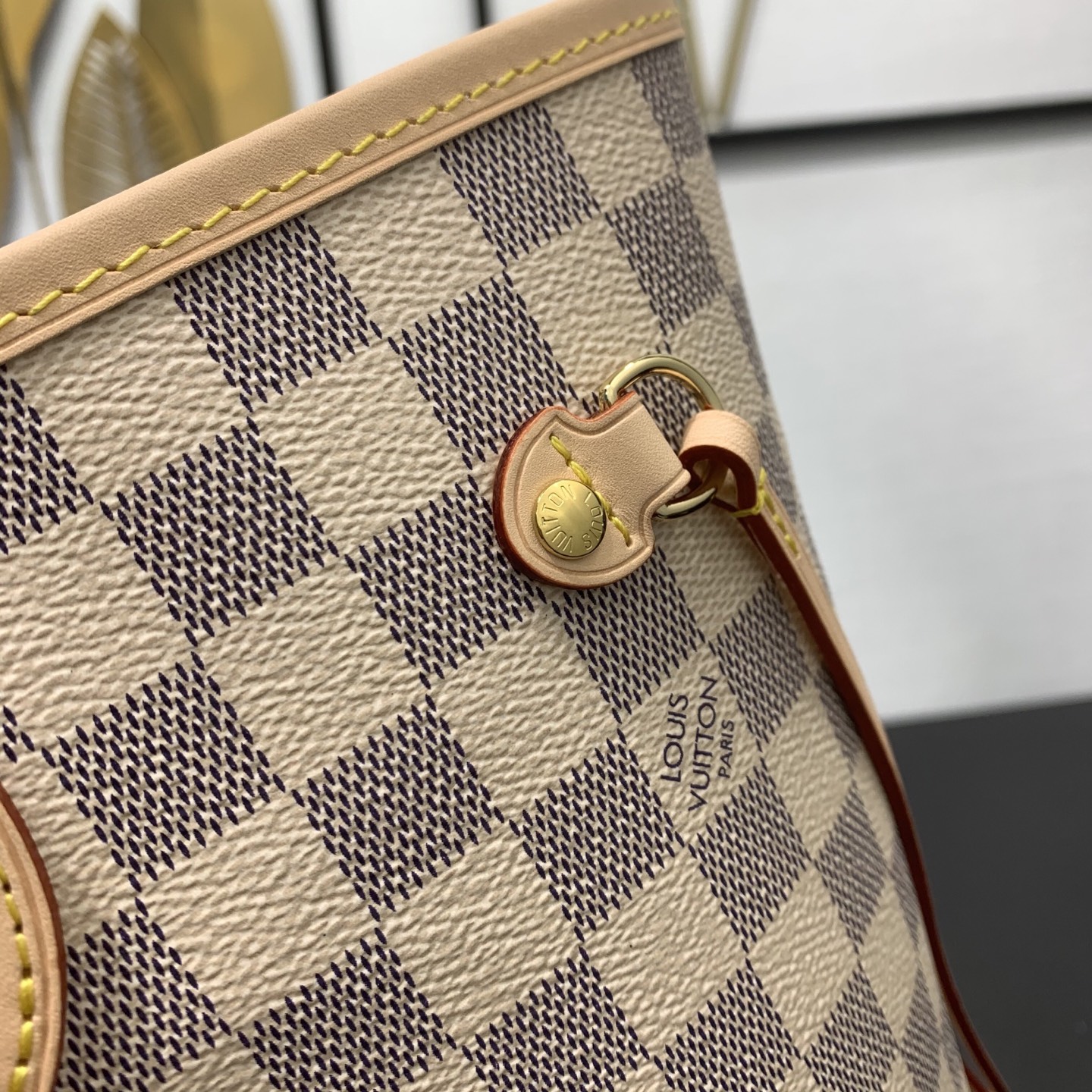 【顶级原单】 款号：N40603 钢扣        本款 Neverfull 中号托特包为 Damier Azur 帆