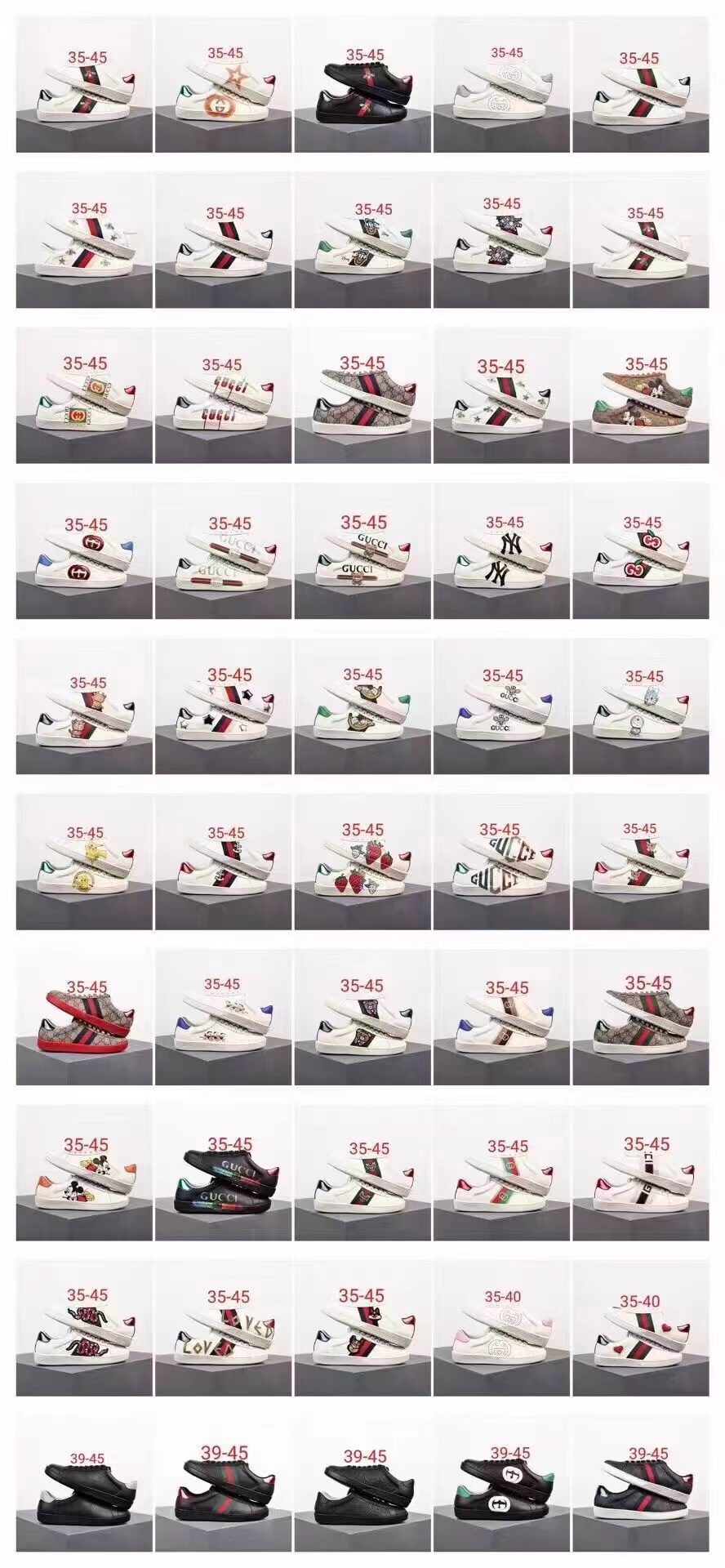 💰275 💰 gucci 板鞋顶级版 50➕颜色 高版本35-45码 男女同款!