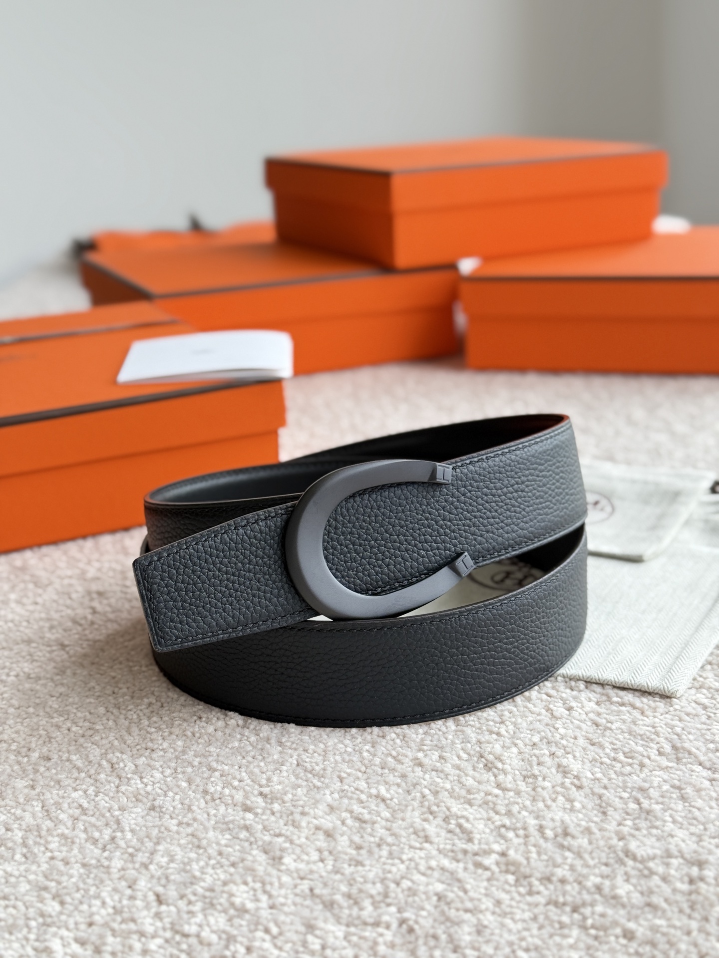 Luxury Men’s Belts: P403 Hermes/Emmas Collection with Original Factory Leather - 图片 1
