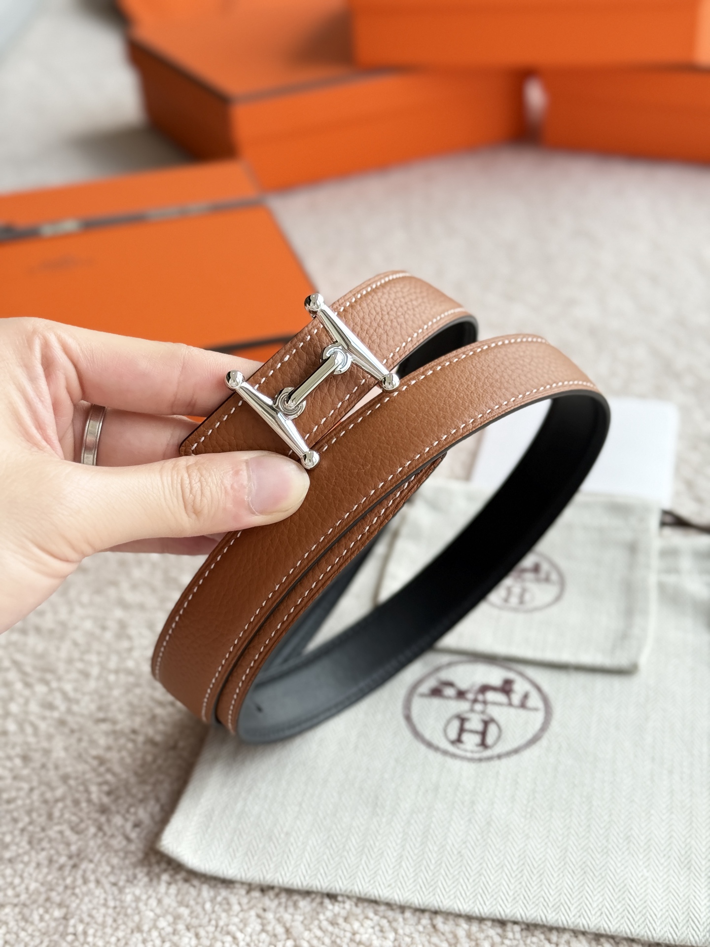 [Hermès Belts]Hermès 2.4-wide boutique hardware with high-quality Hermes women