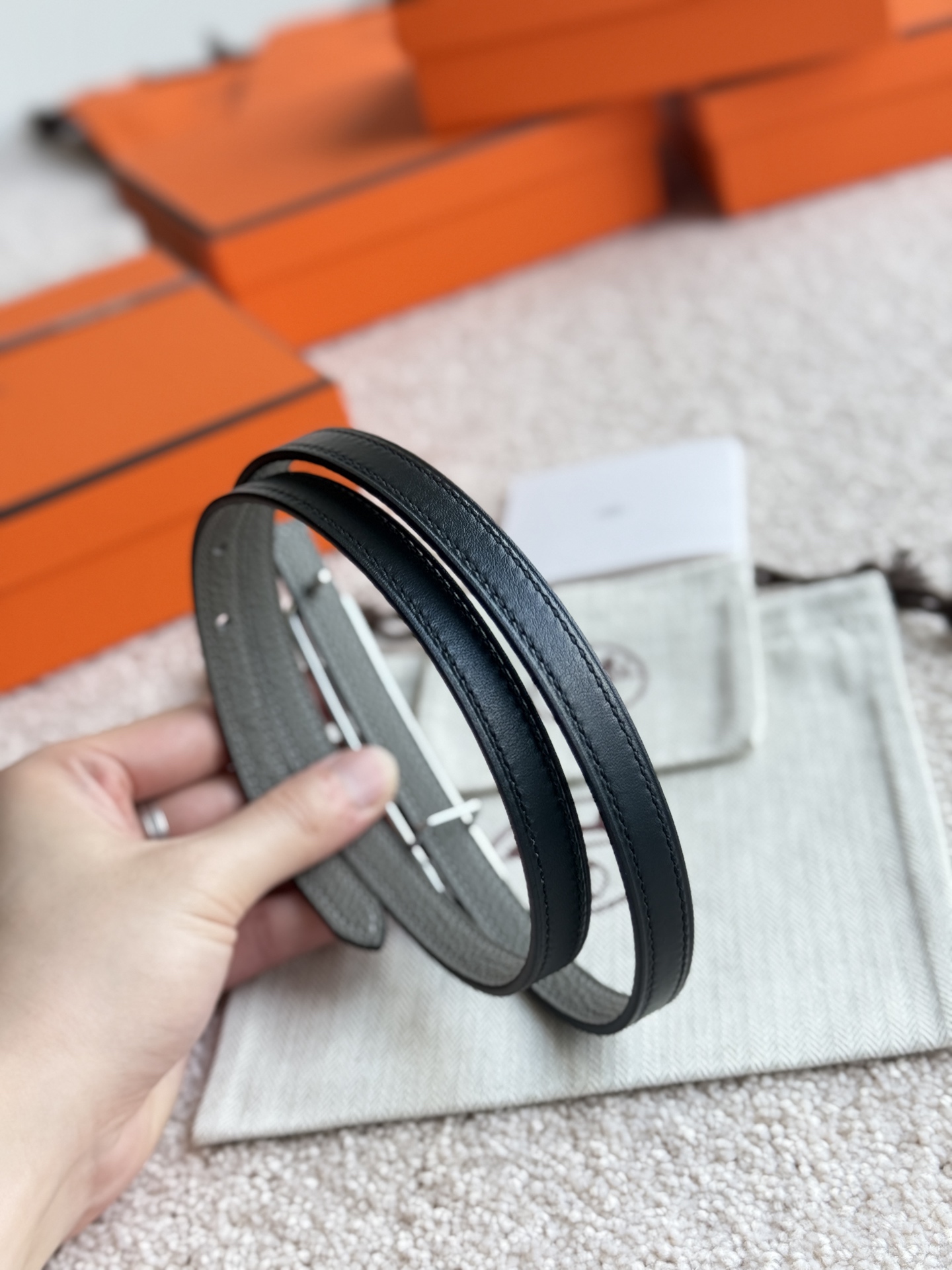 Hermes Roulis 13mm Women's Belt Togo Leather with Fine Hardware 6 i1745284037828 2006 0 5