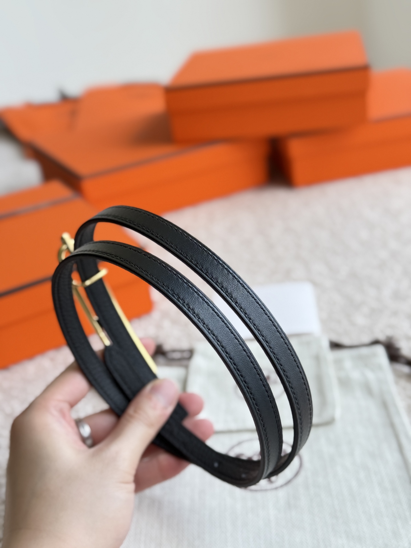 Hermes Roulis Togo Leather Belt, 13mm - Exquisite Women's Fashion Belt 7 i1745284177359 2122 0 5