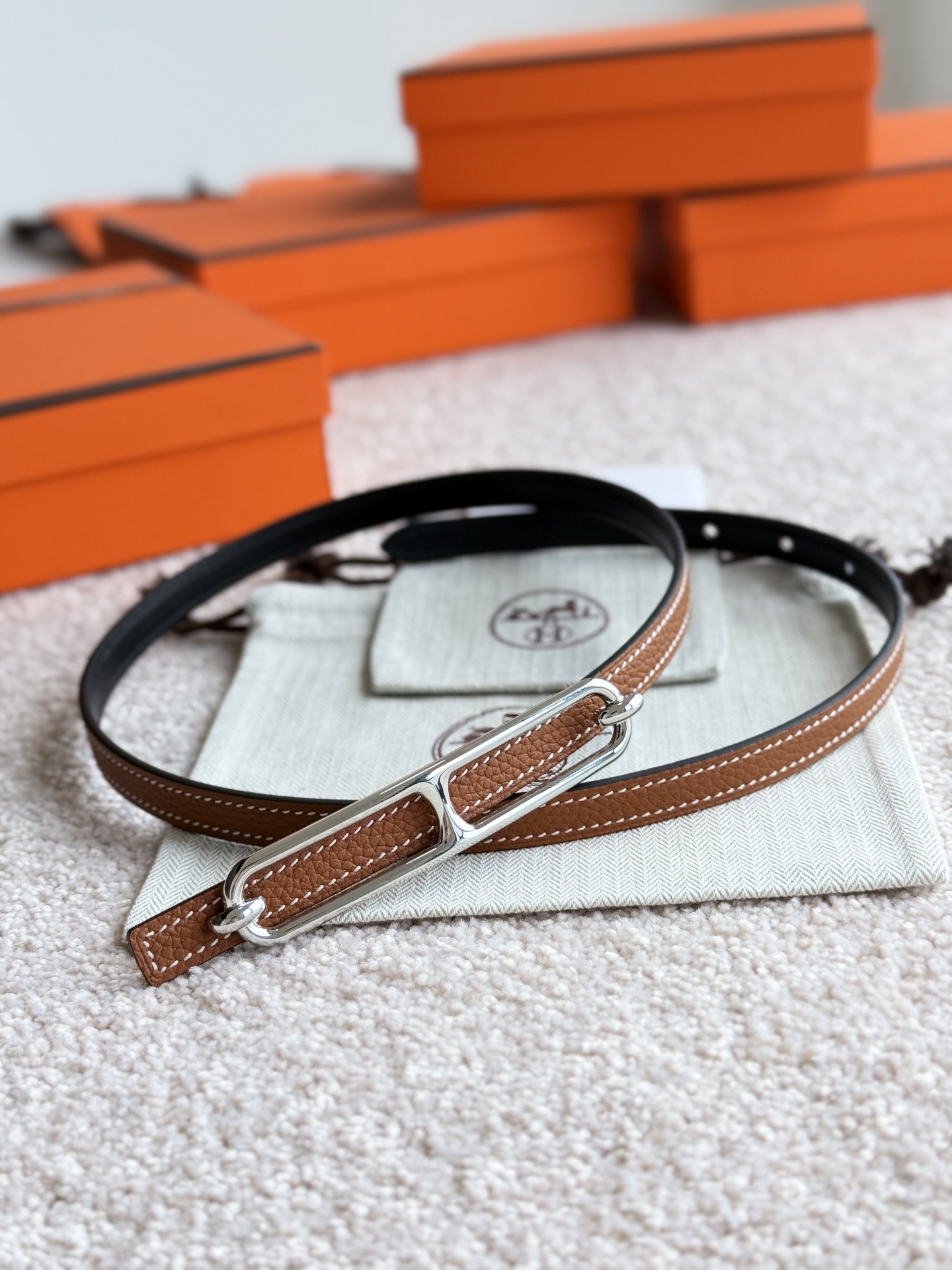 Hermes Roulis Togo Leather Belt with Buckle - 13mm Width 2 i1745284215593 8328 0 0