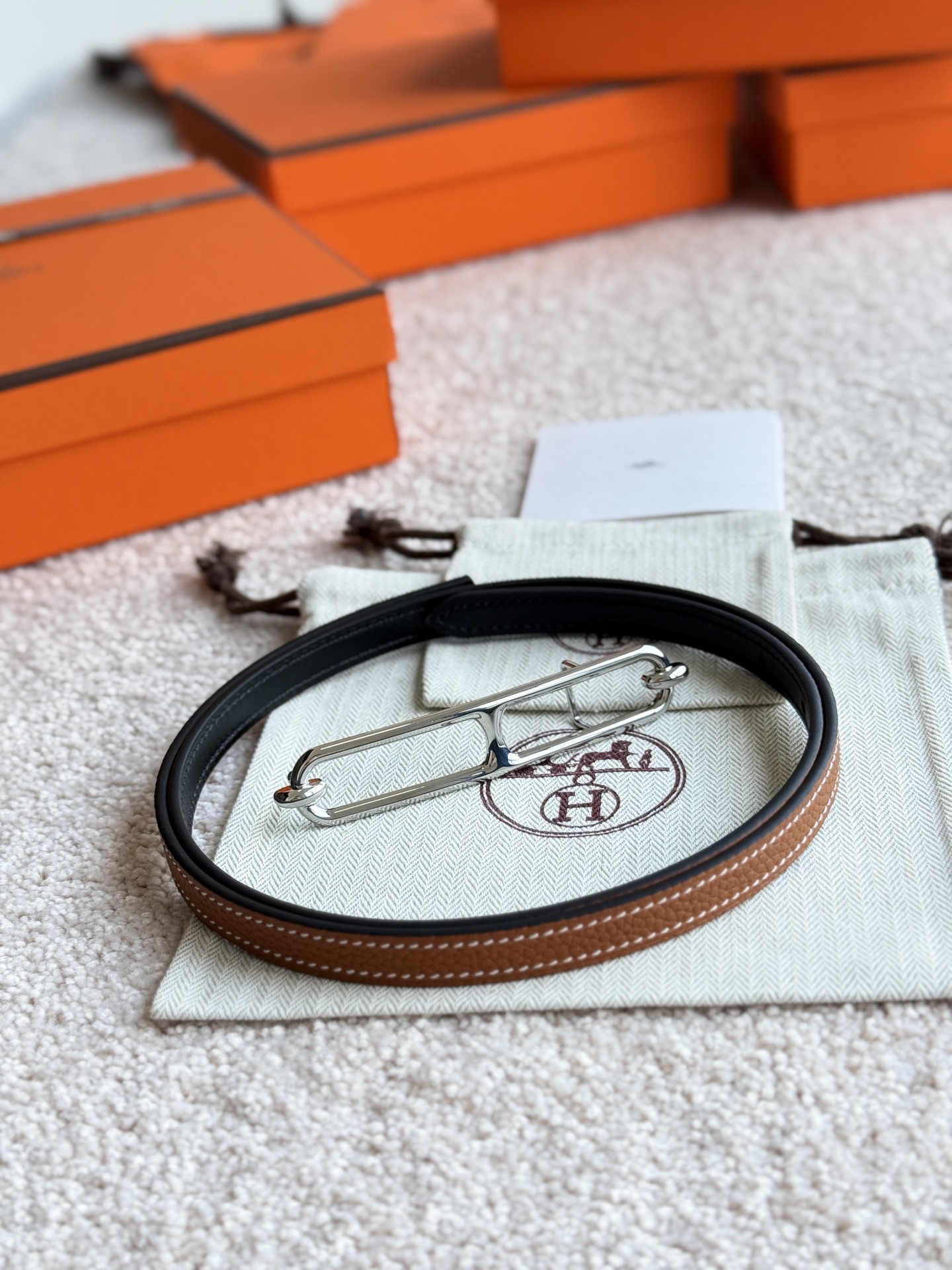 Hermes Roulis Togo Leather Belt with Buckle - 13mm Width 8 i1745284216488 1037 0 6