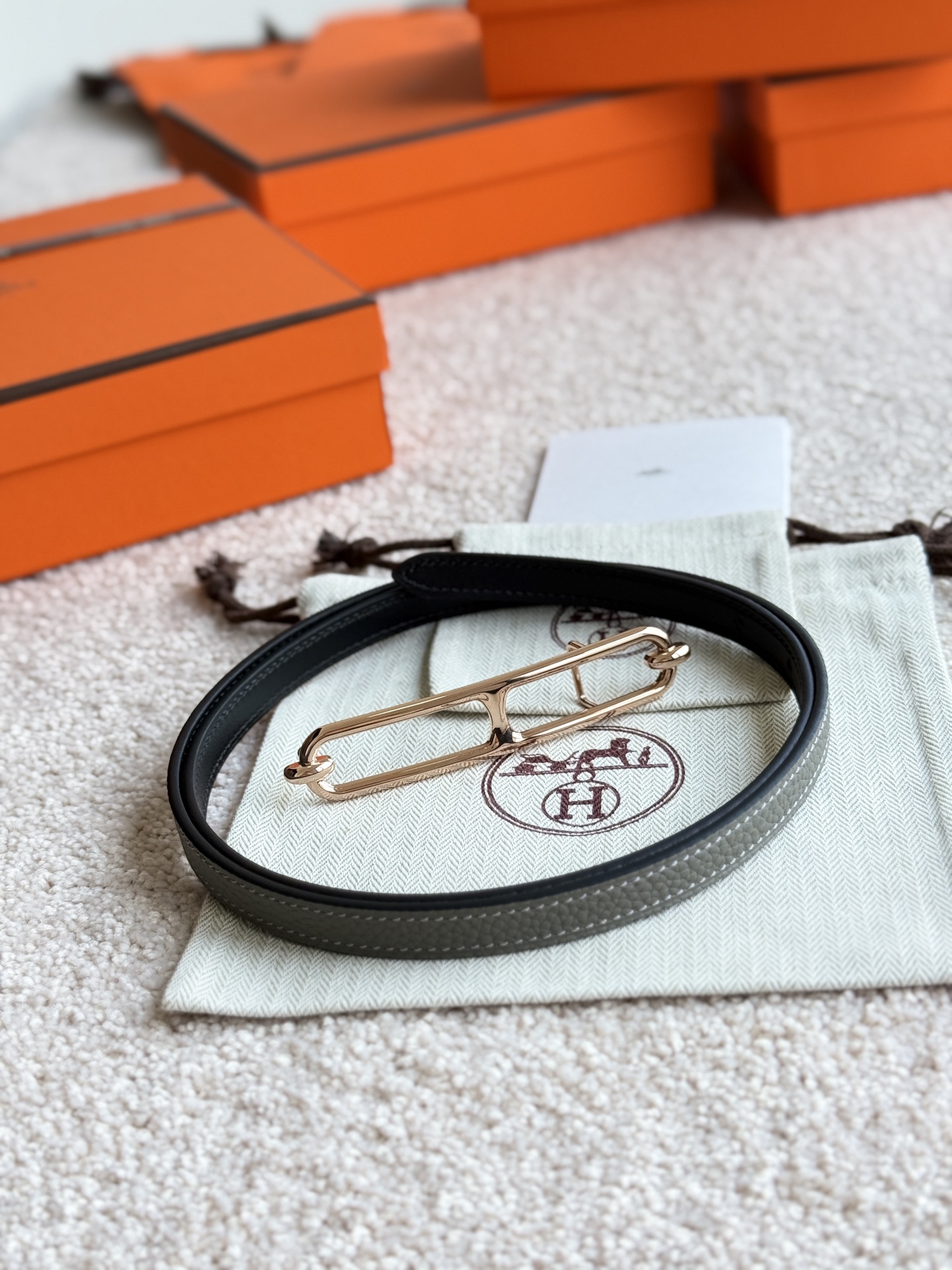 Hermes Roulis Togo Leather Belt with Gold Hardware, 13mm Width 7 i1745284228042 3360 0 6