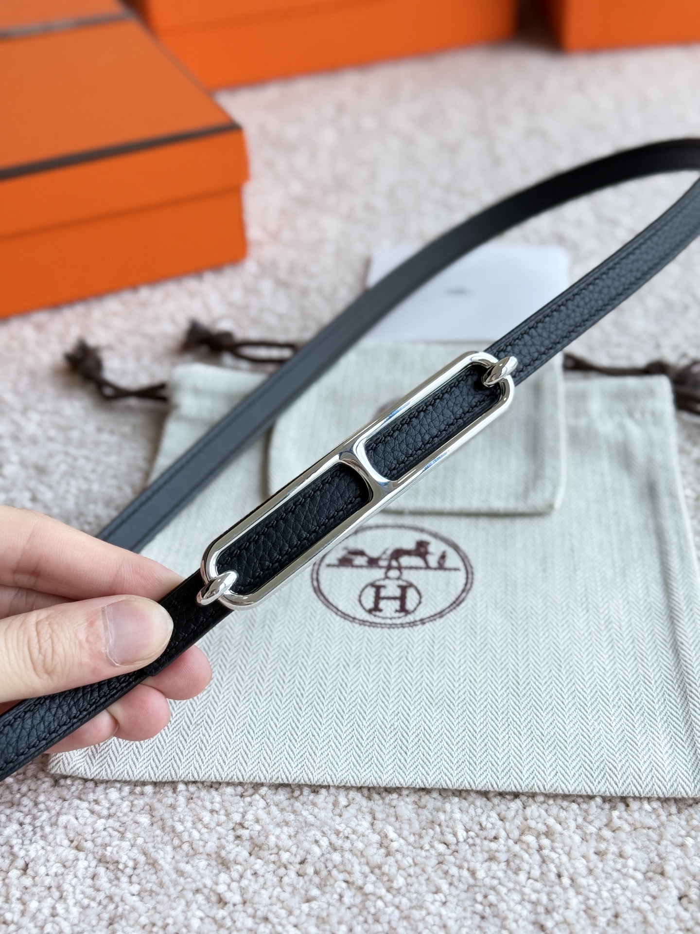 Hermes Roulis 13mm Togo Leather Belt with Silver Hardware for Women 4 i1745284266762 8866 0 2