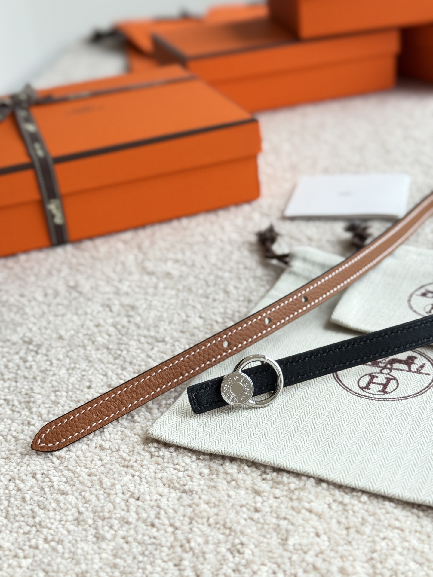 Hermes Women's Togo Leather Belt with Oscar Buckle - 13mm Width 4 i1745460568168 6131 0 3