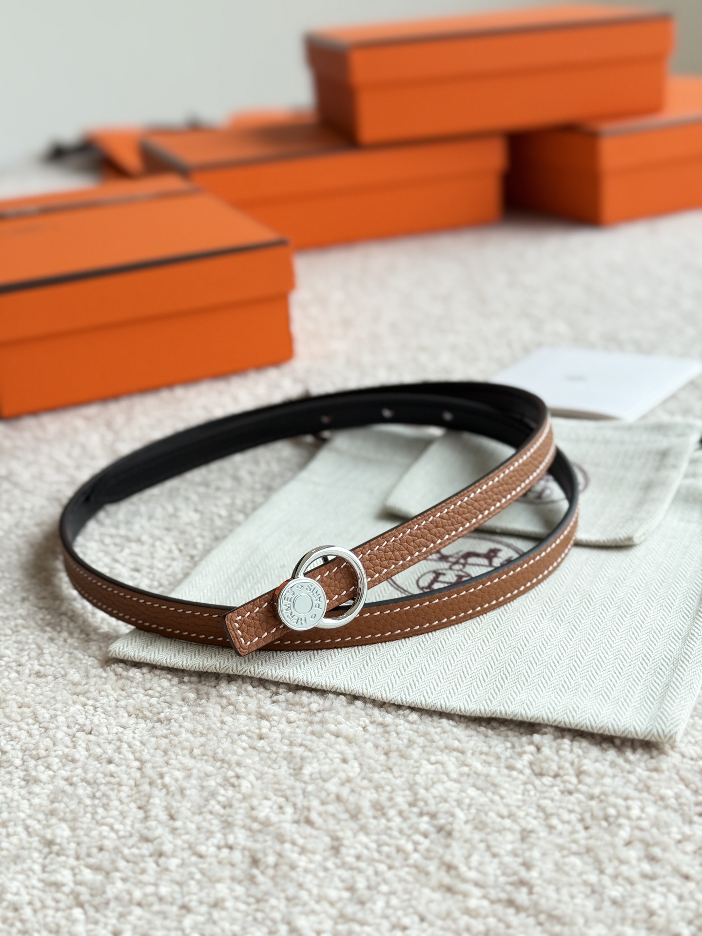 Hermes Women's Togo Leather Belt with Oscar Buckle - 13mm Width 1 i1745460569935 719 0 0