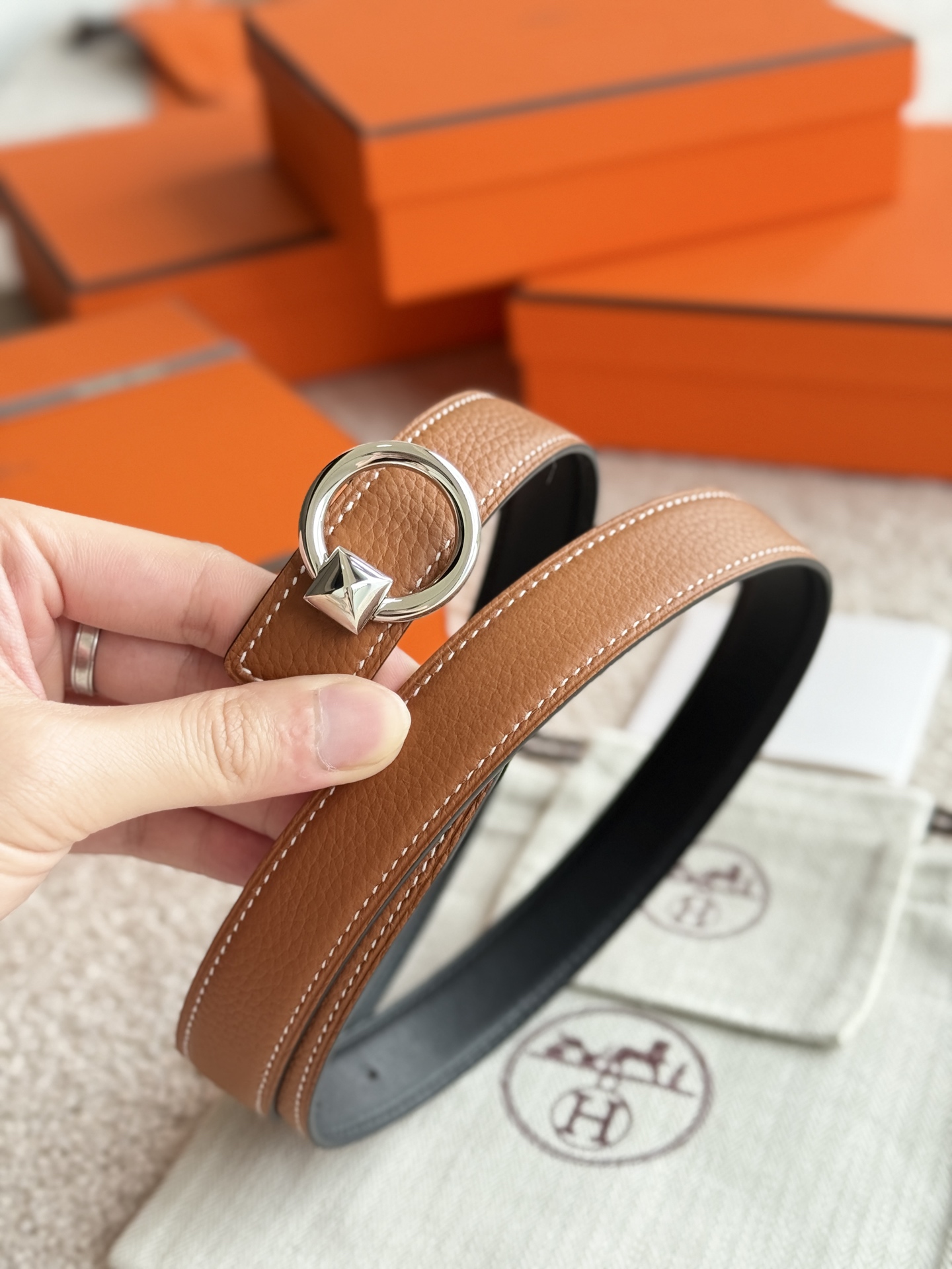 [Hermès Belts]Hermès 2.4-wide boutique hardware with high-quality Hermes women