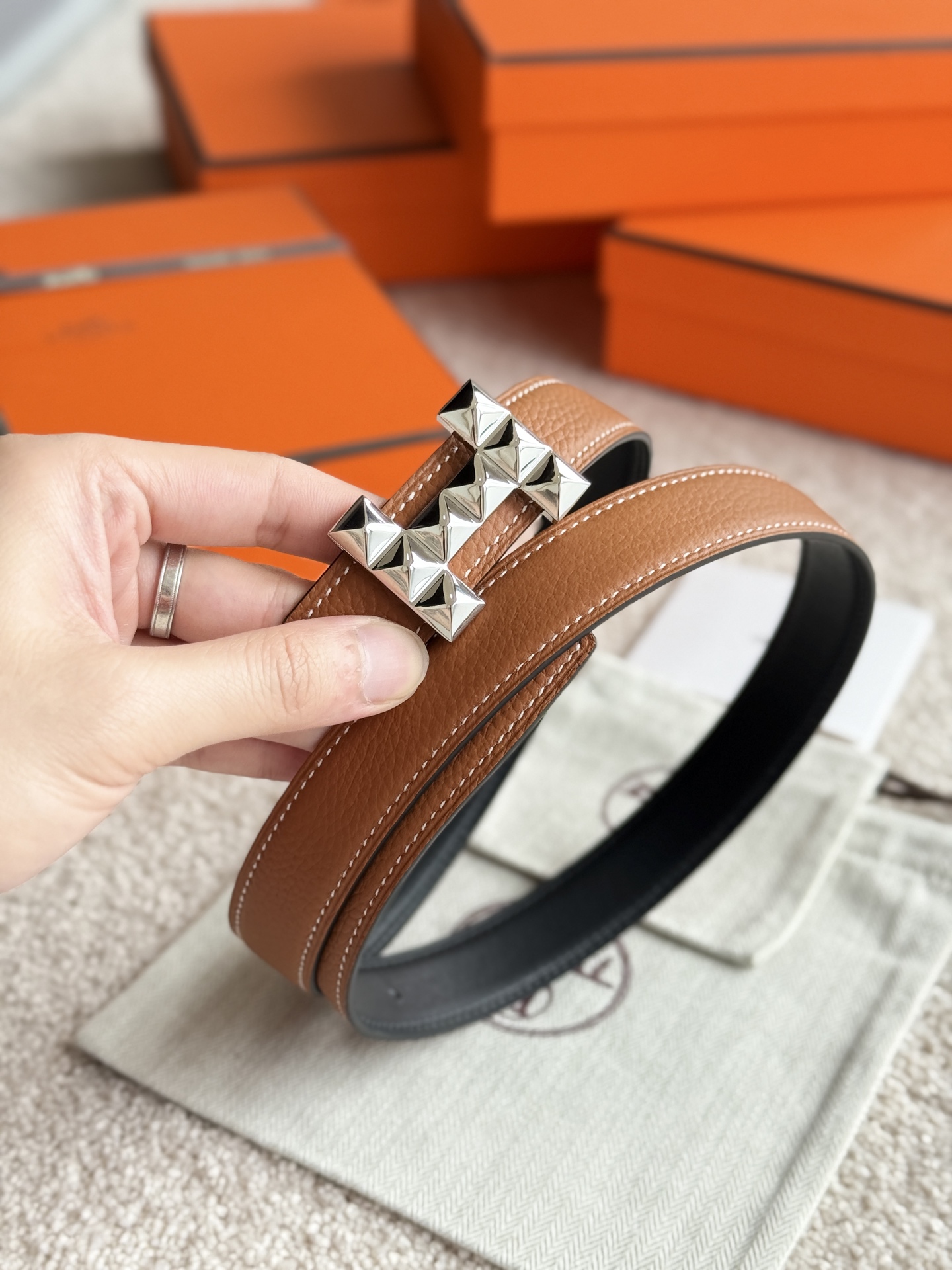 [Hermès Belts]Hermès 2.4-wide boutique hardware with high-quality Hermes women