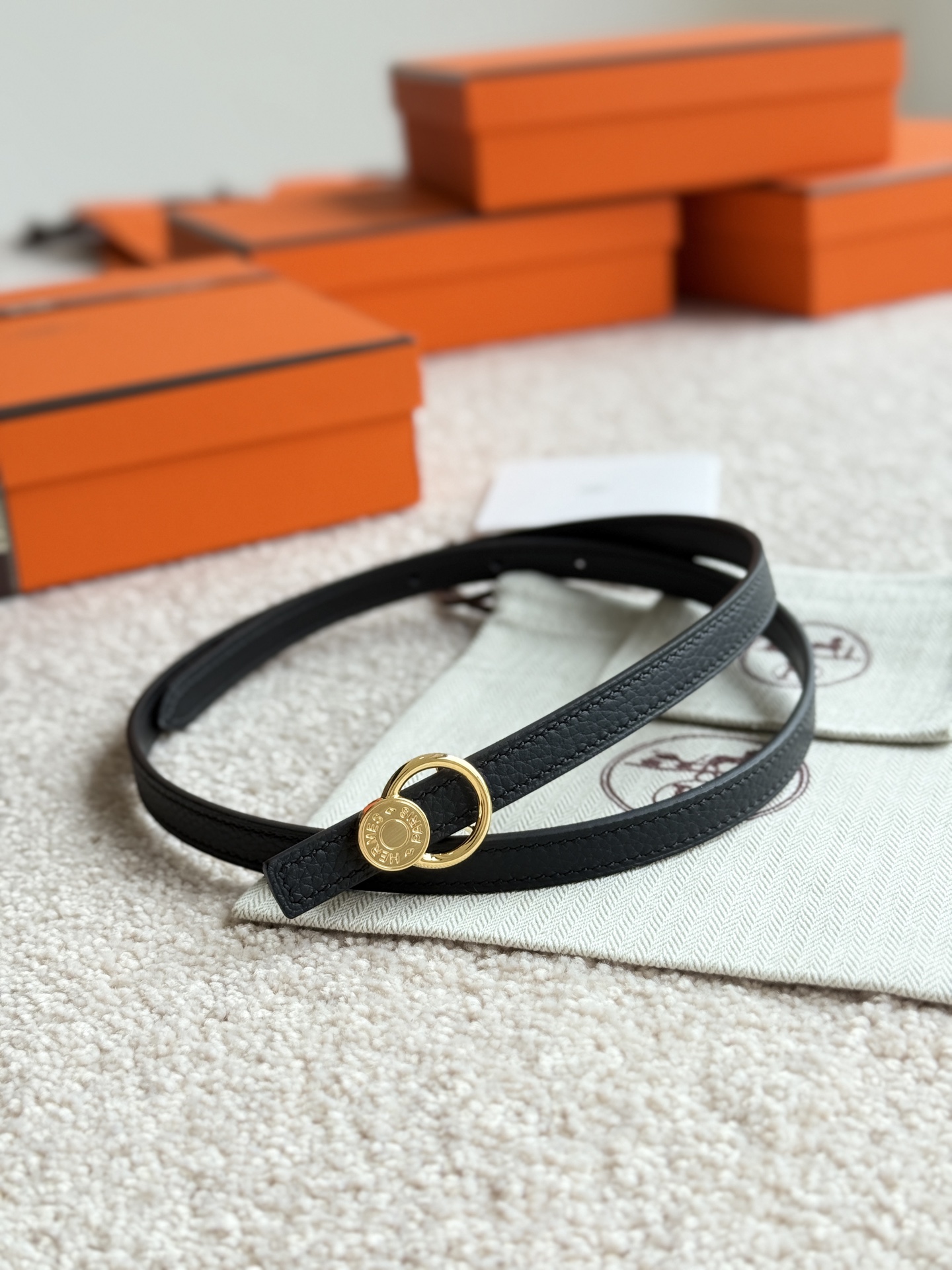 Hermes Women's Togo Leather Belt with Oscar Buckle, 13mm Width 1 i1745549592412 4291 0 0