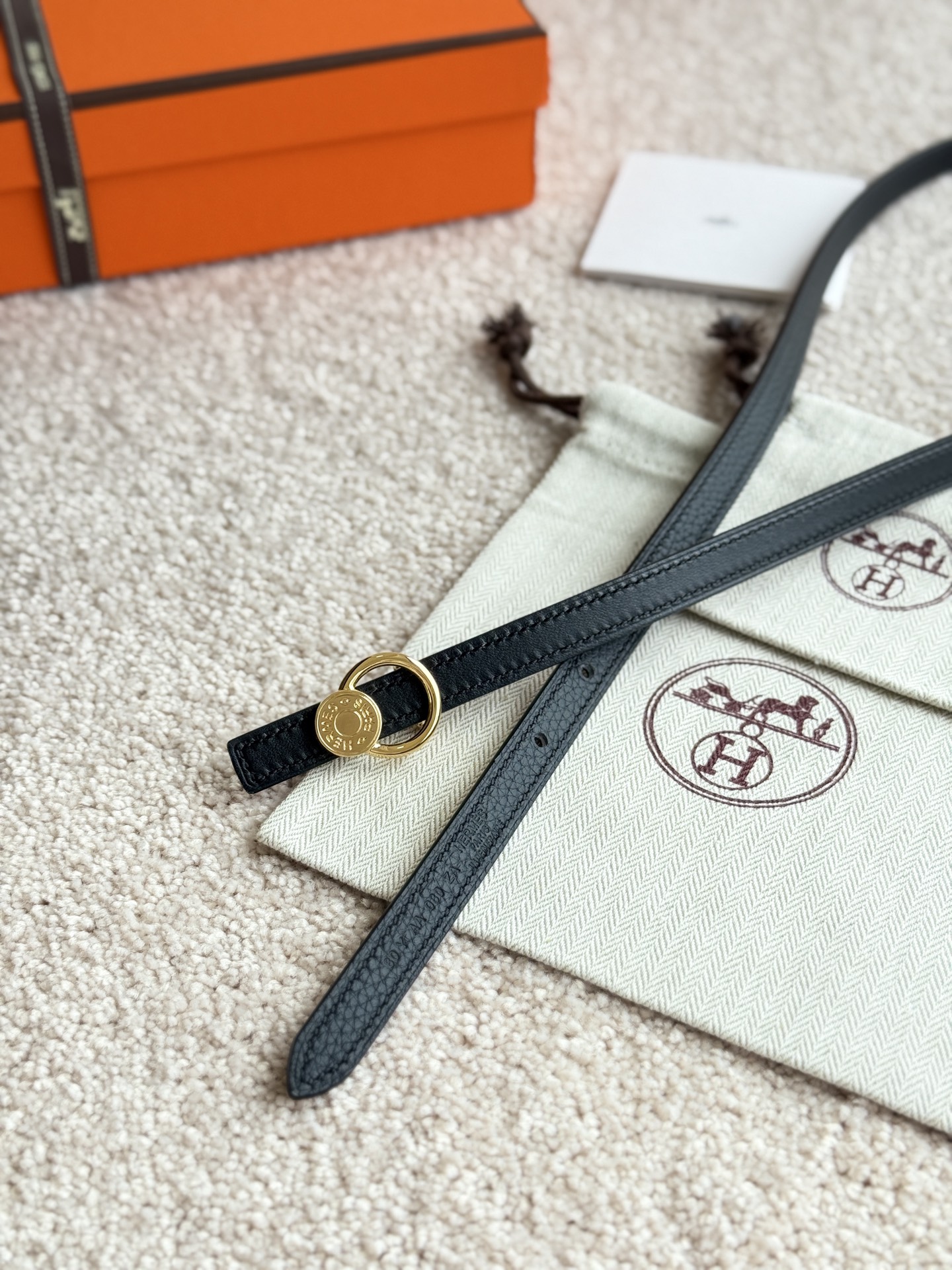 Hermes Women's Togo Leather Belt with Oscar Buckle, 13mm Width 5 i1745549592412 7260 0 4