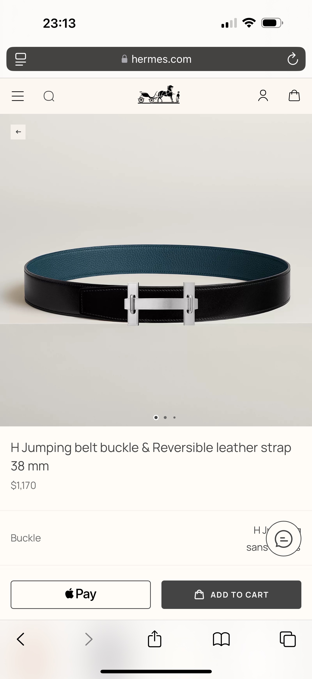  H JumPing 精品五金 搭配进口（深邃蓝）togo皮 宽度38MM 以其精湛工艺高品质材料和经典