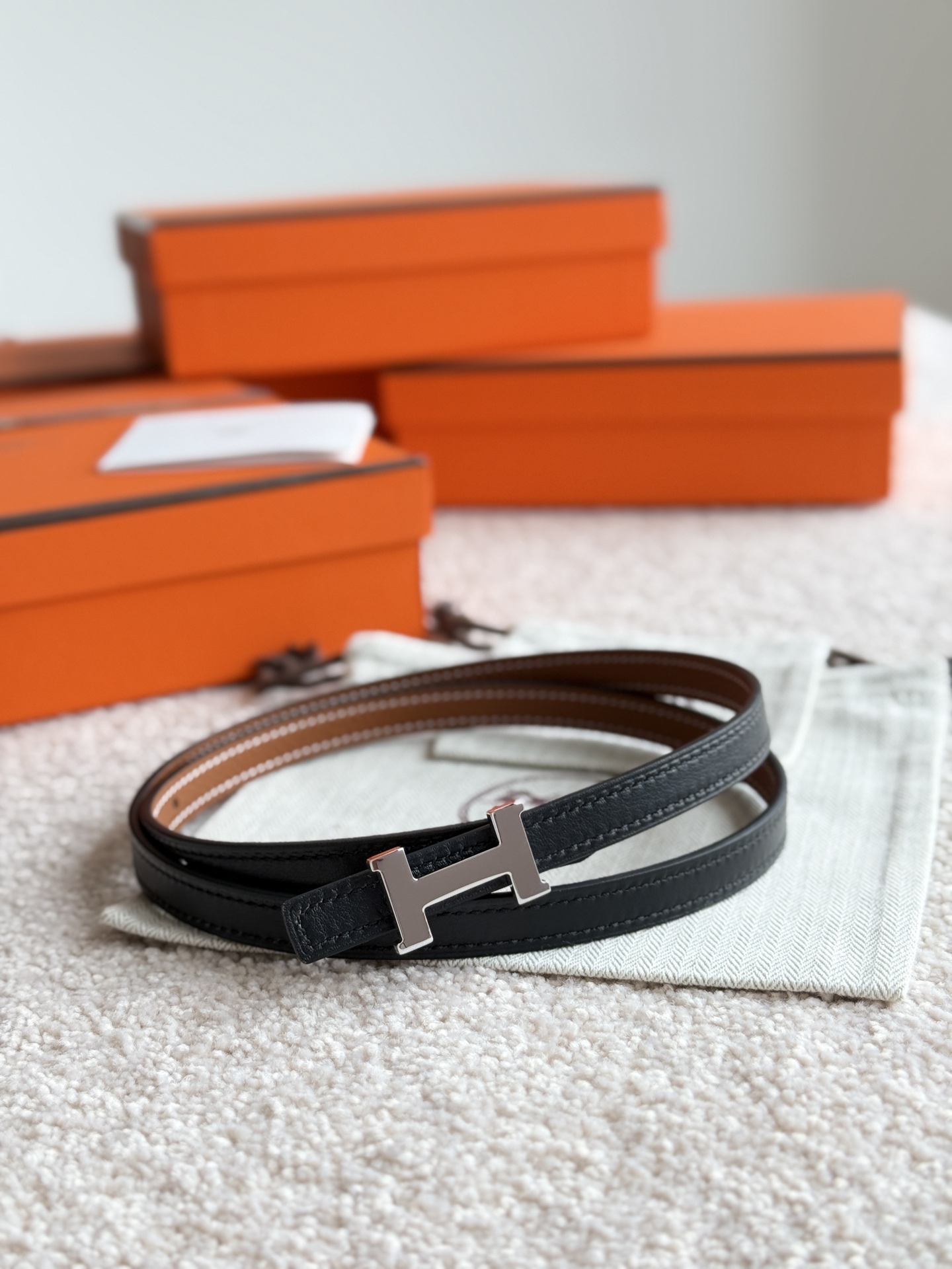 Hermes Women's Mini Constance Belt, Togo Leather, Silver Hardware, 13mm Width 6 i1746593527167 7161 0 5