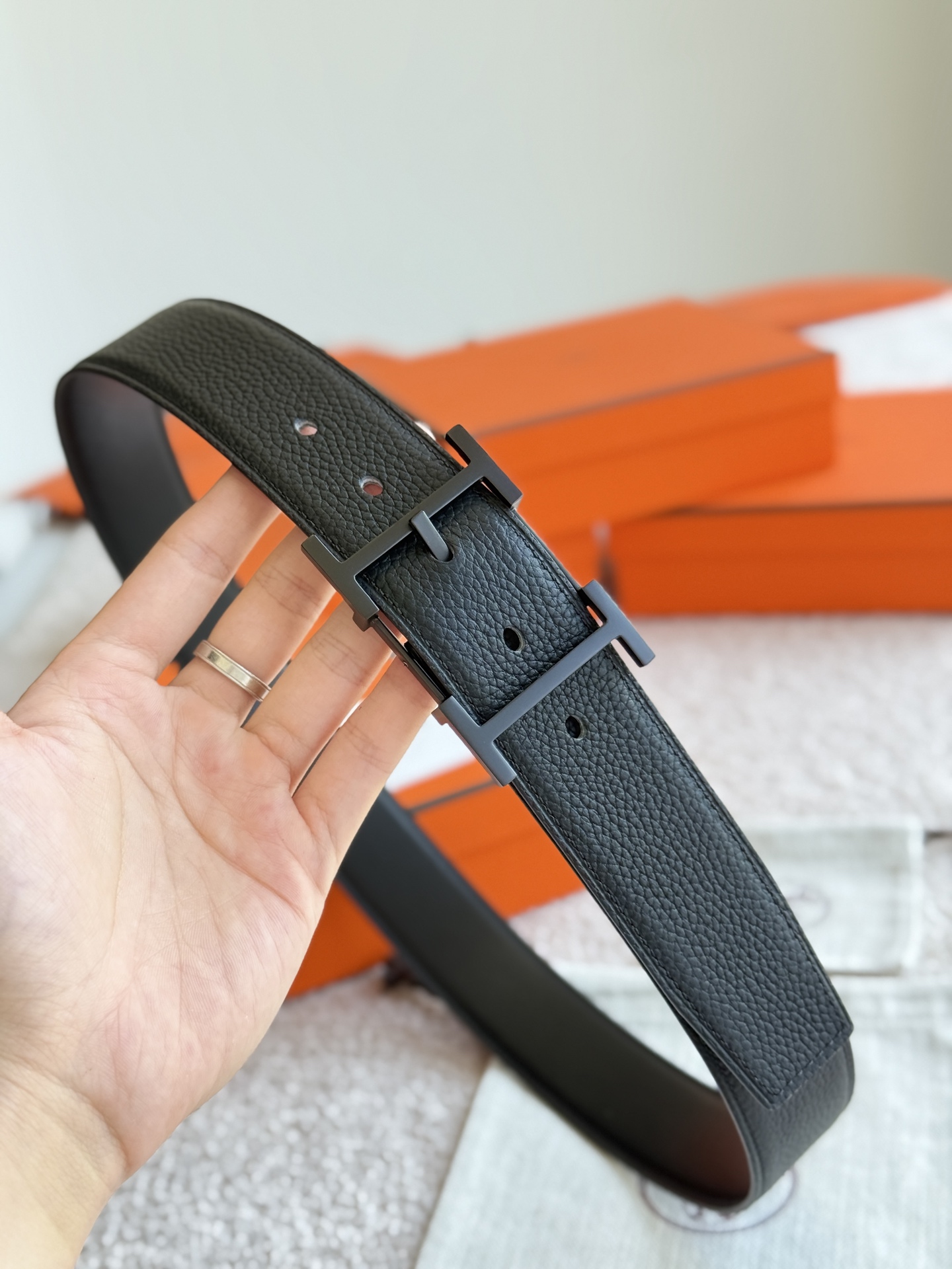 [Hermès Belts]Hermès 3.8 wide customized pure raw parts material high-quality