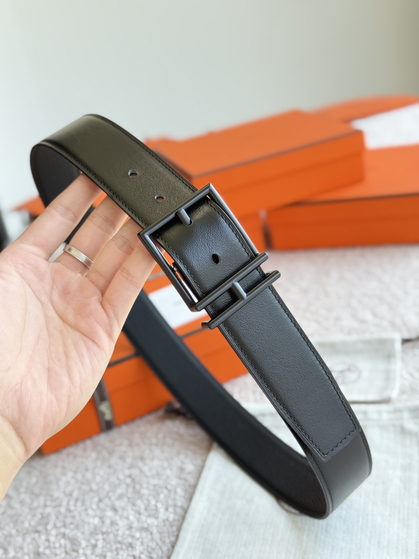 [Hermès Belts]Hermès 3.8 wide customized pure raw parts material high-quality
