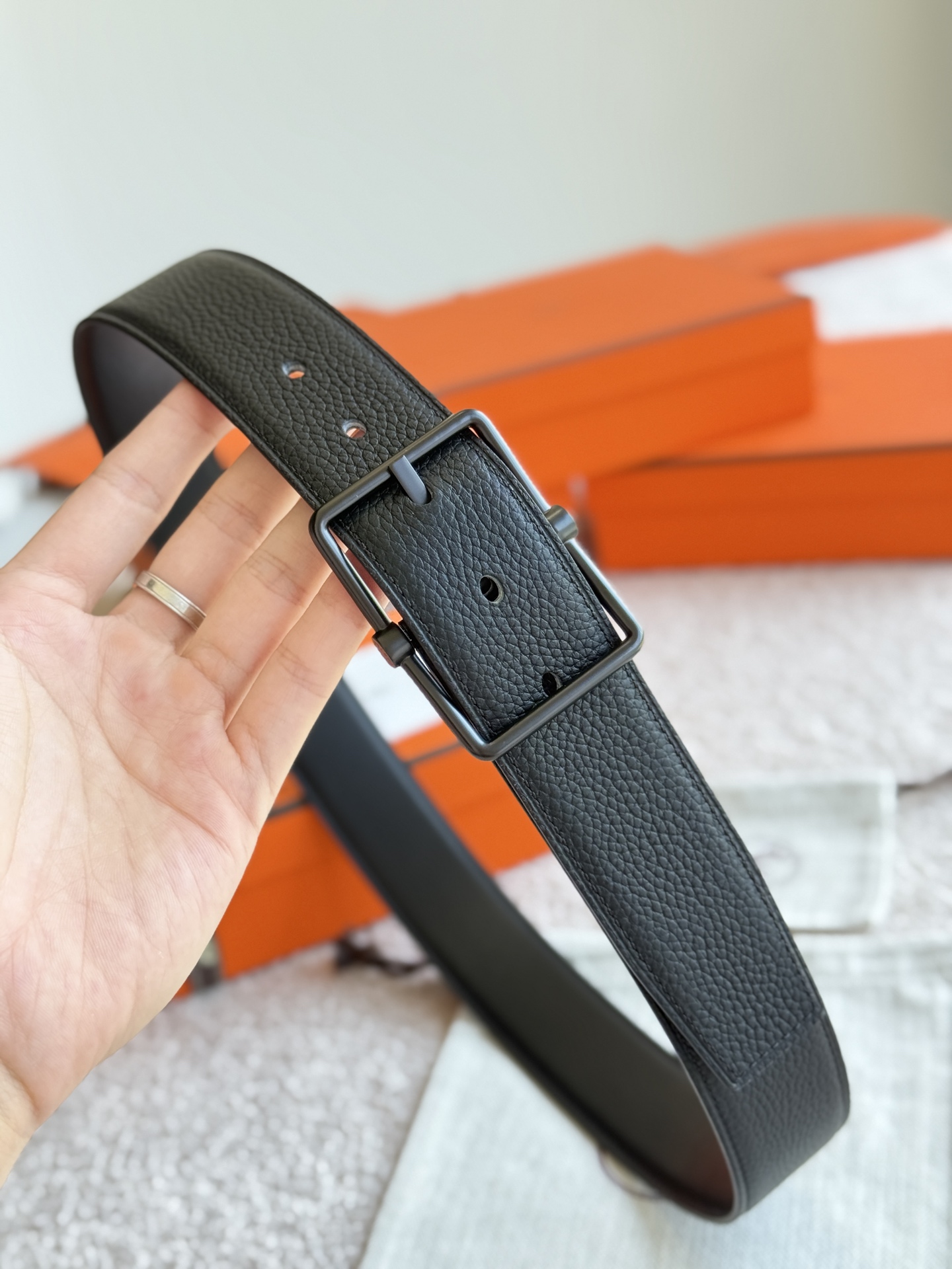 [Hermès Belts]Hermès 3.8 wide customized pure raw parts material high-quality