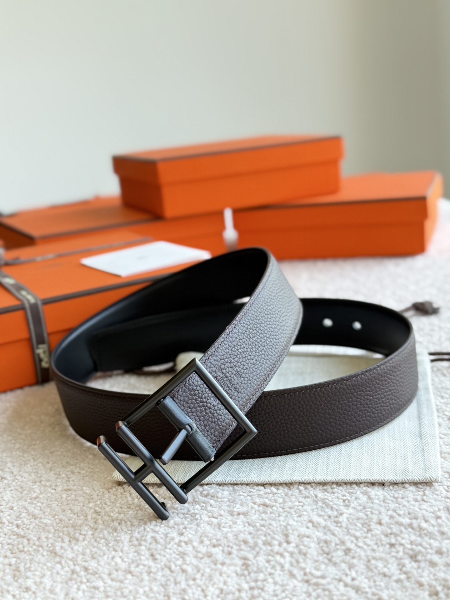 [Hermès Belts]Hermès 3.8 wide customized pure raw parts material high-quality