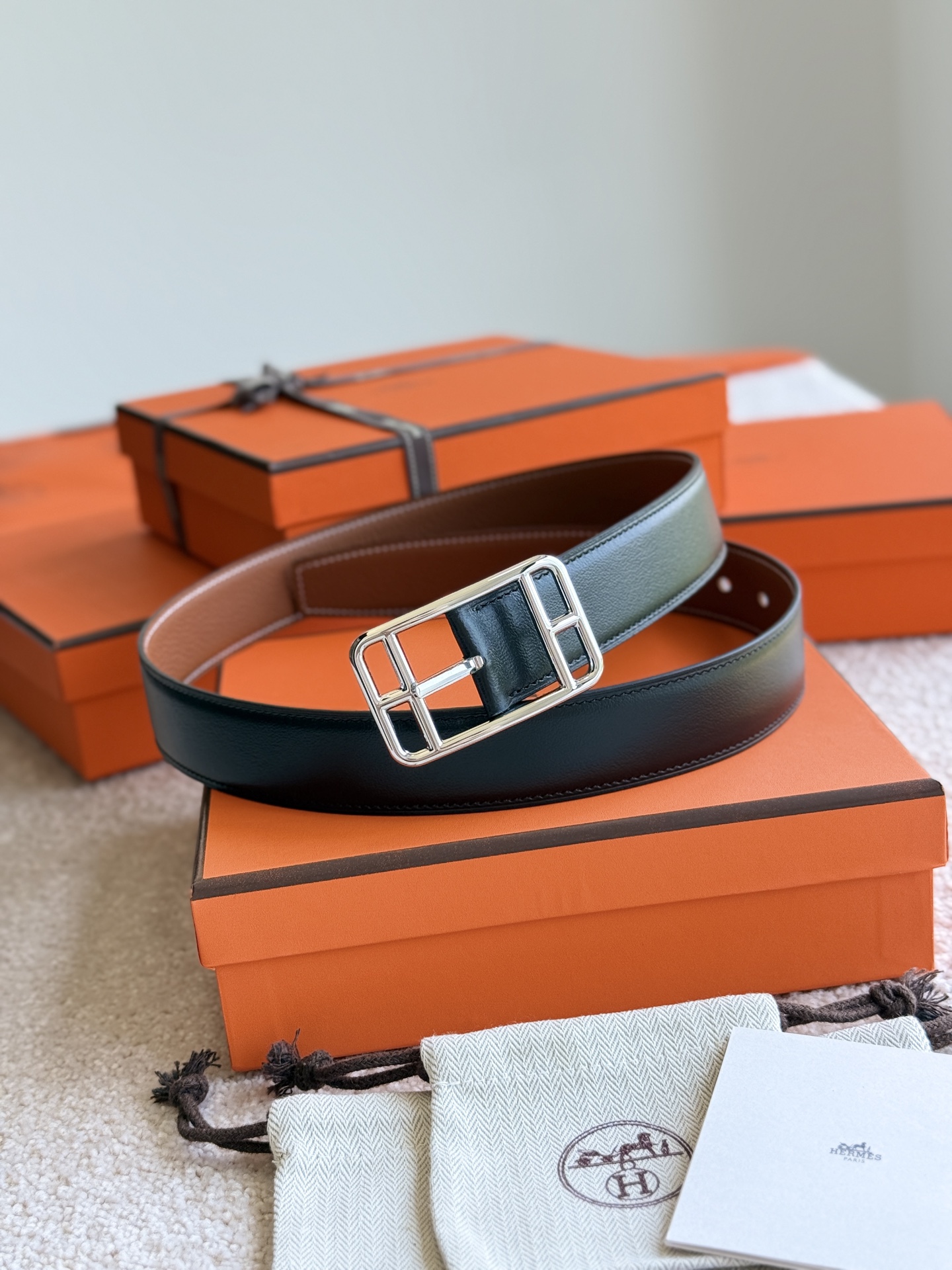 P HERMES（爱马仕）CAPE COD REVERSIBLE 32MM BELT 官网同步 顶级原单
