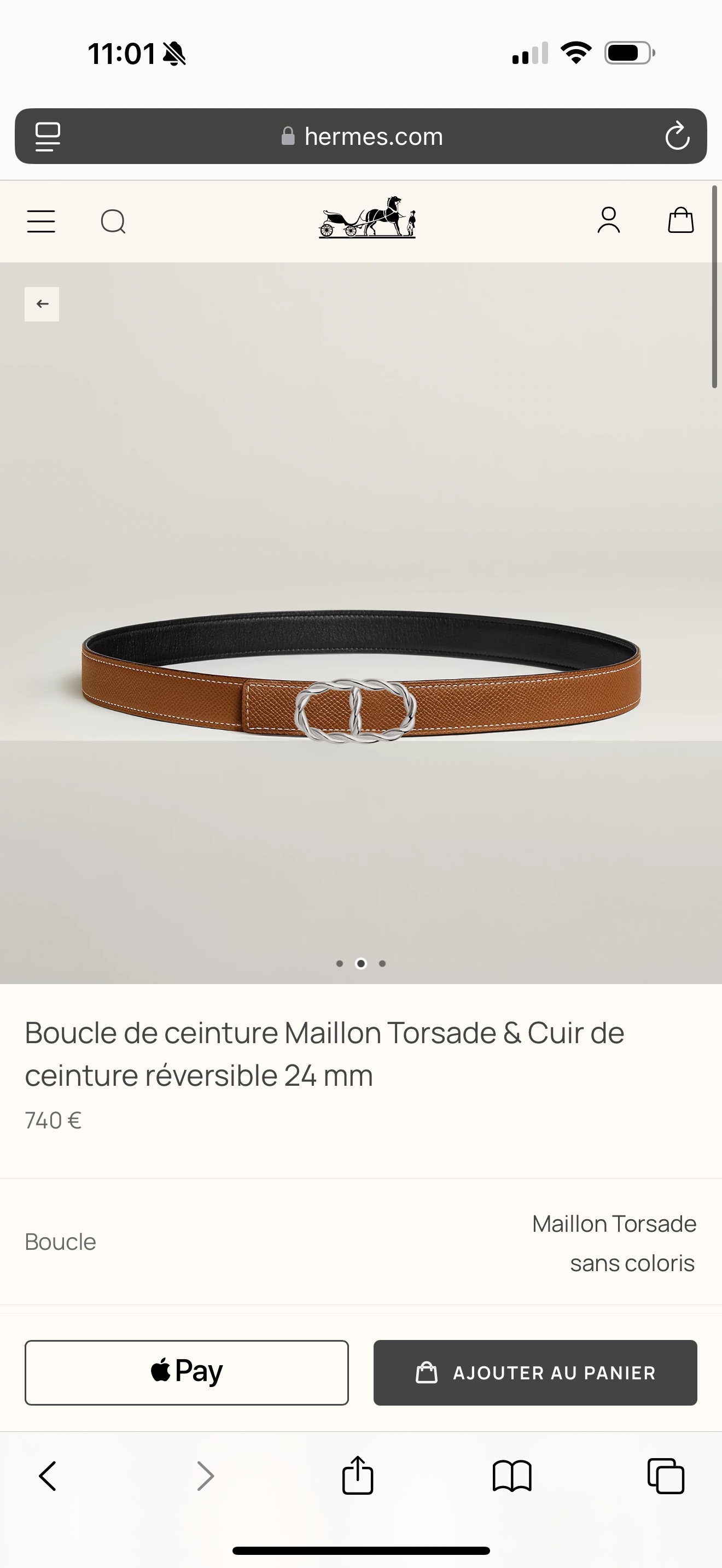 [Hermès Belts]Hermès MAILLON boutique hardware with high-quality Epsom leather