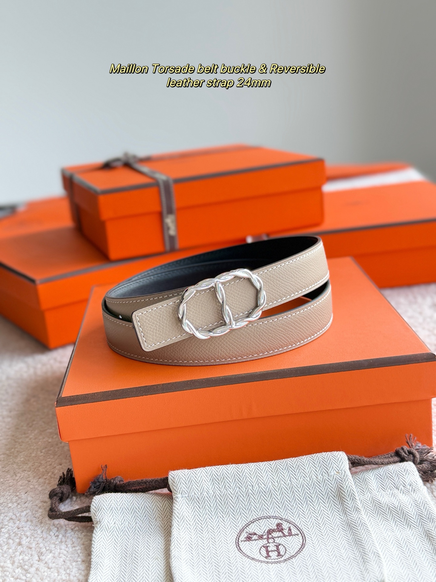Hermes Women's Leather Belt with Maillon Buckle, 24MM - Epsom Leather, Elegant Design 5 i1747971703417 7434 0 1