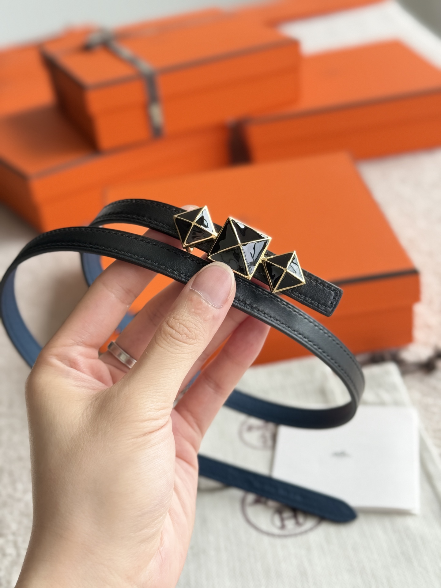 Hermes Women's Belt Togo Leather 13MM - Designer Fashion Belt 7 i1748054037632 9411 0 5