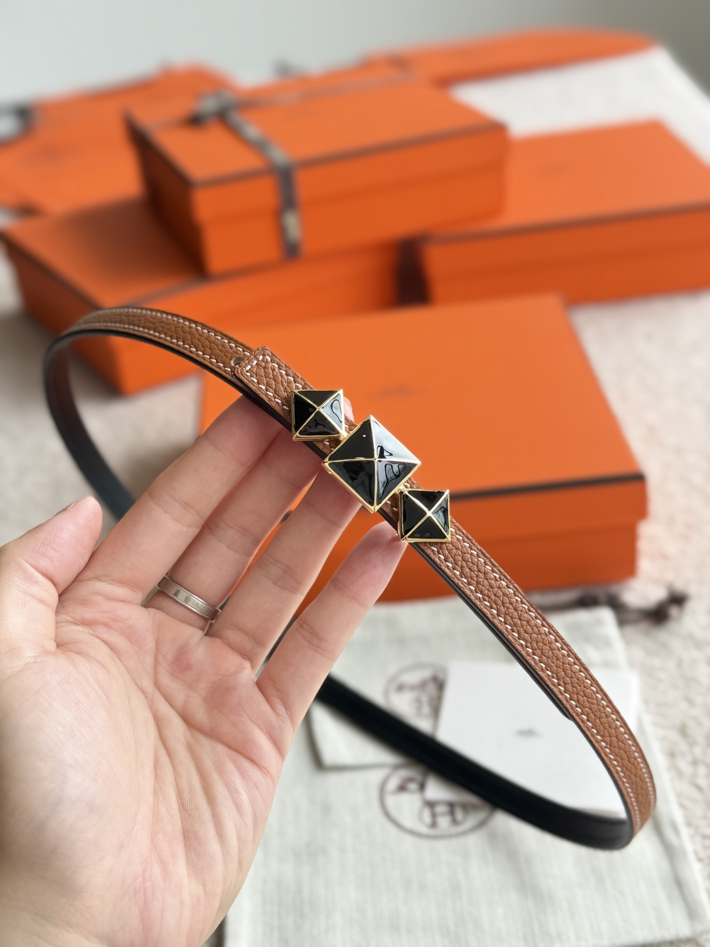 Hermes Women's Togo Leather Belt with Buckle - 13mm Width 3 i1748054063764 5962 0 2