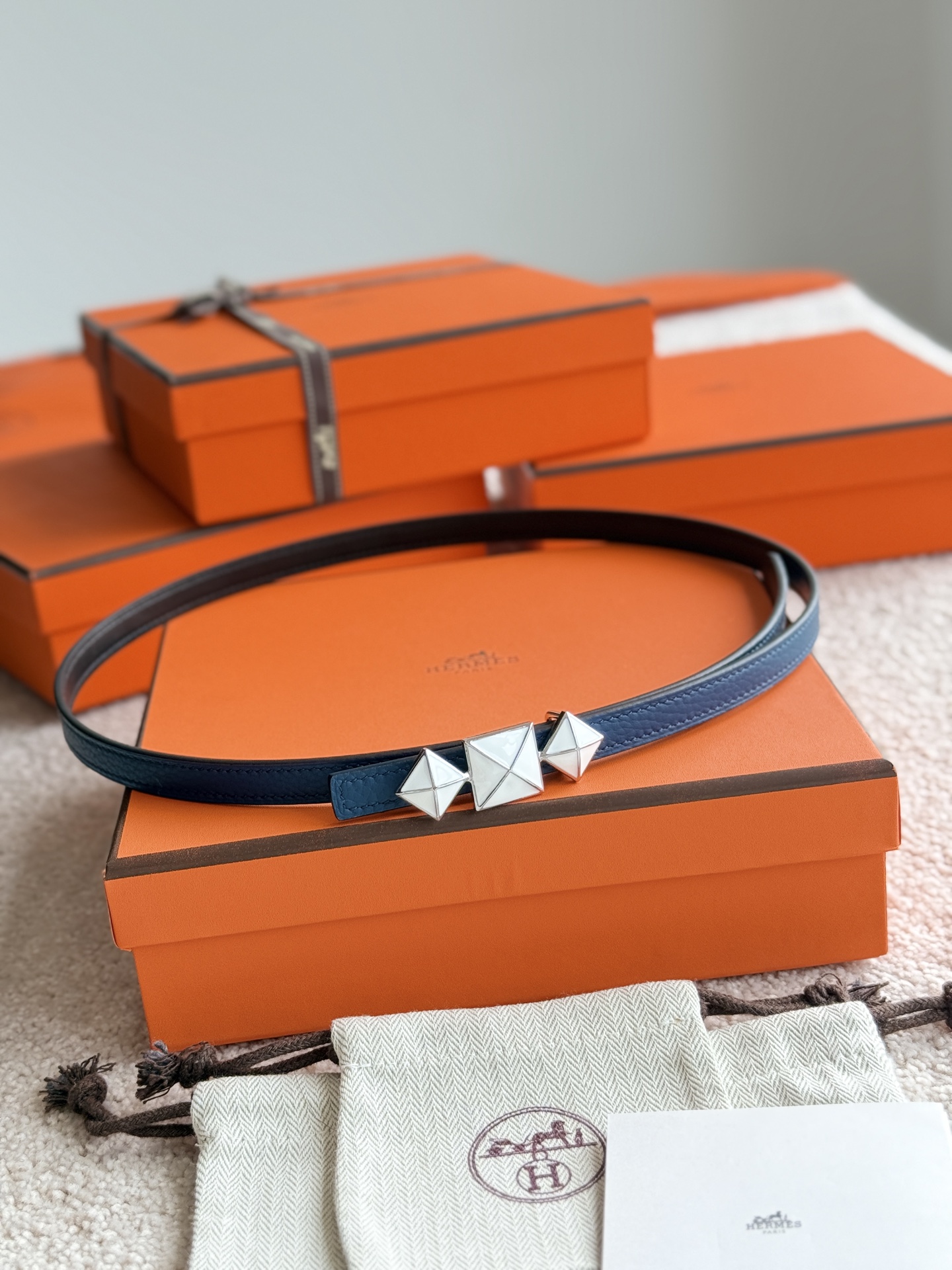 Hermes Women's Togo Leather Belt with Fine Hardware - 13mm Width 3 i1748054104175 2143 0 1