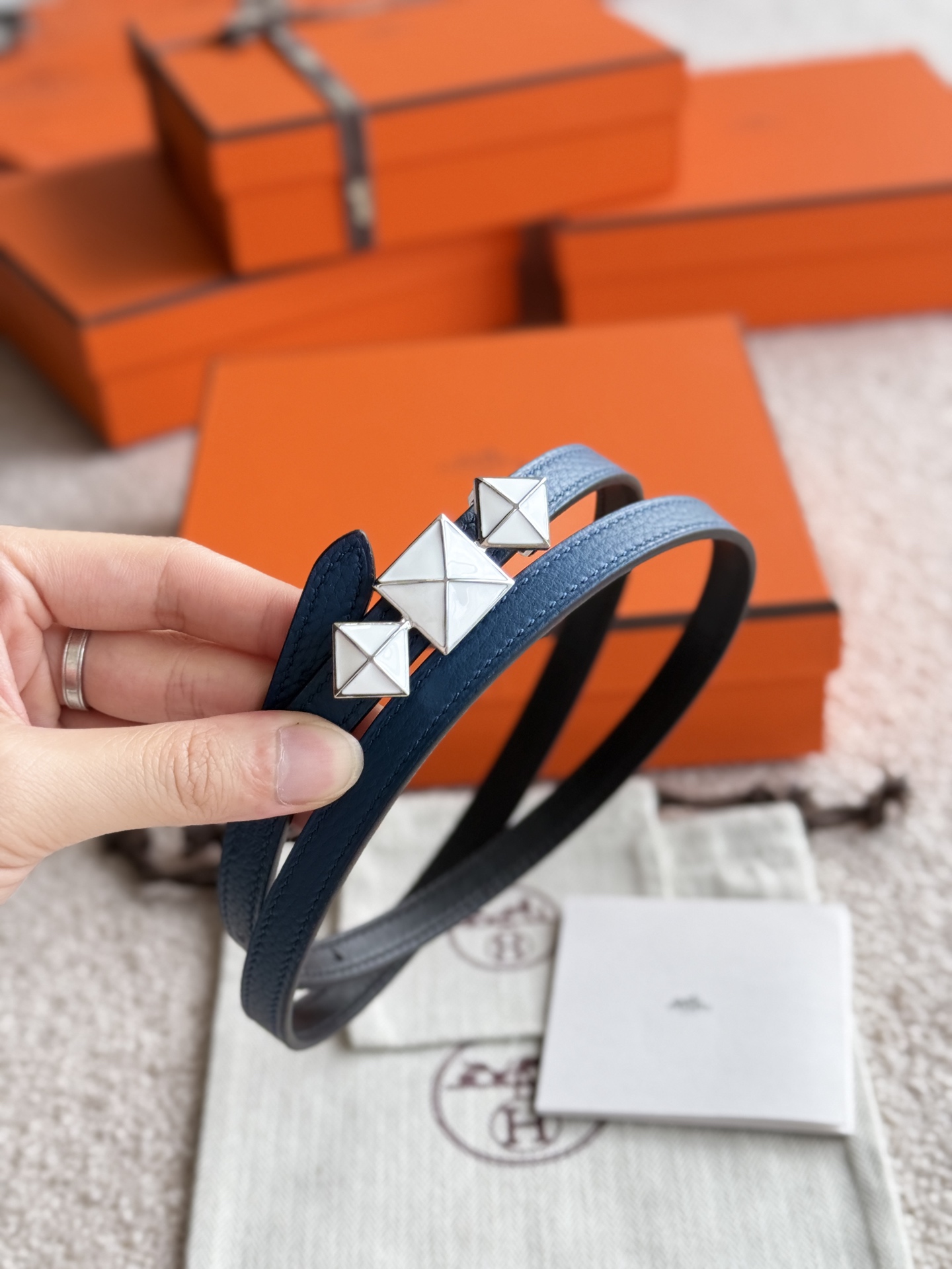 Hermes Women's Togo Leather Belt with Fine Hardware - 13mm Width 5 i1748054104284 9626 0 3