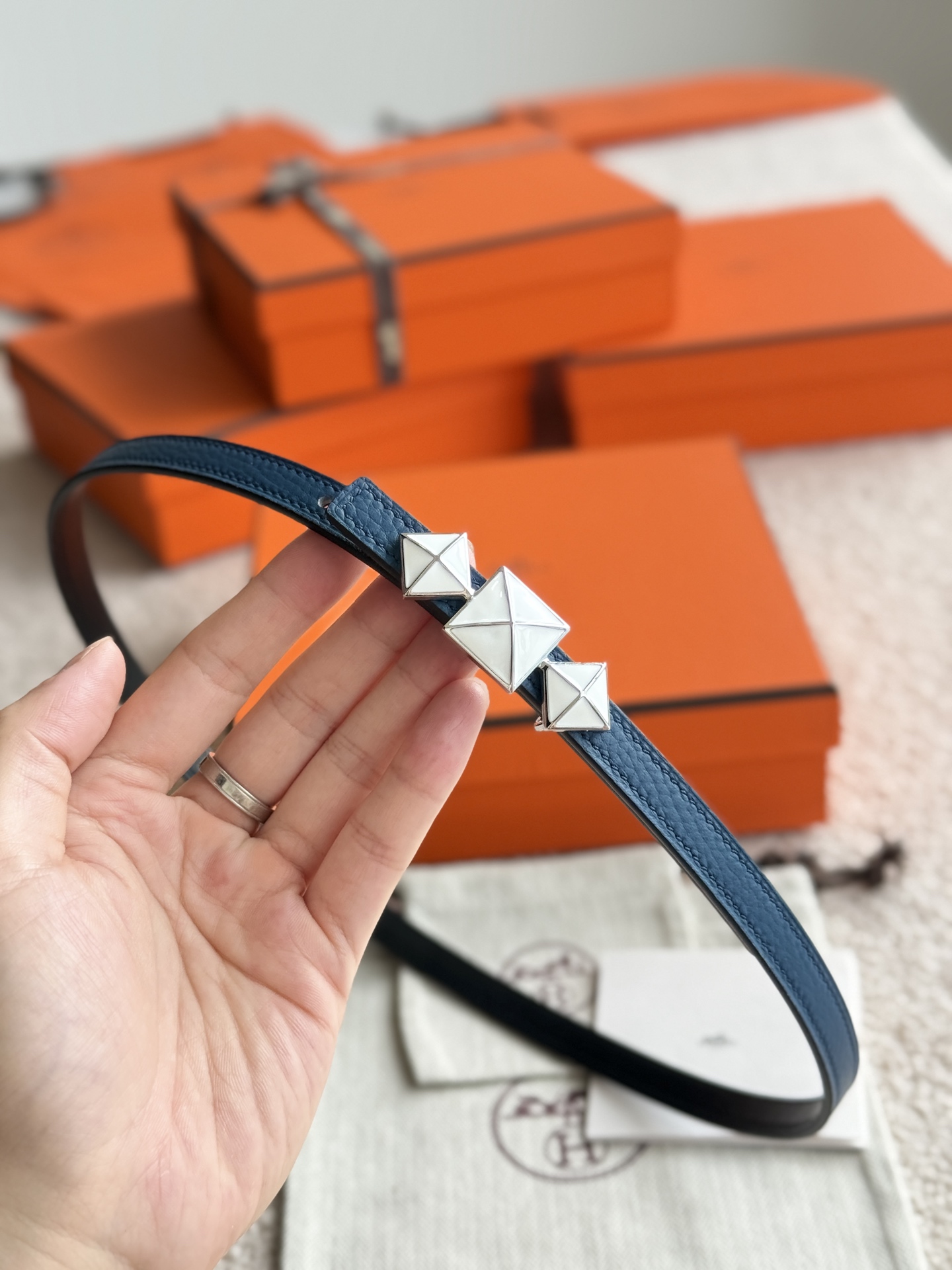 Hermes Women's Togo Leather Belt with Fine Hardware - 13mm Width 4 i1748054105656 1771 0 2