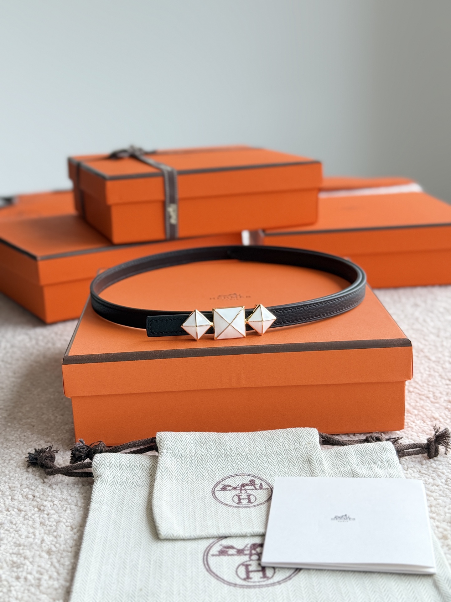 Hermes Women's Togo Leather Belt with Fine Hardware - 13mm Width 2 i1748054117063 2080 0 0