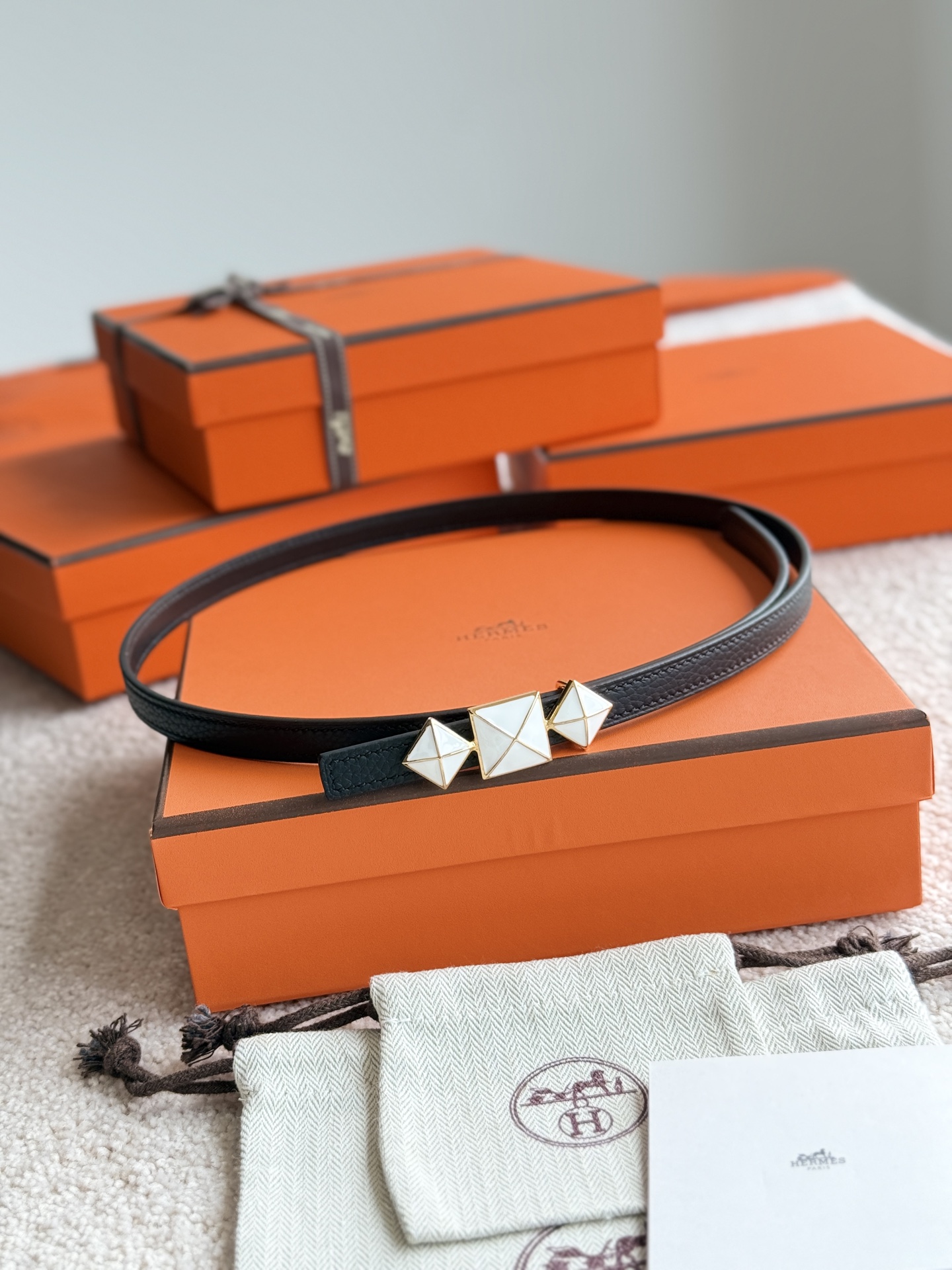 Hermes Women's Togo Leather Belt with Fine Hardware - 13mm Width 3 i1748054117065 2094 0 1