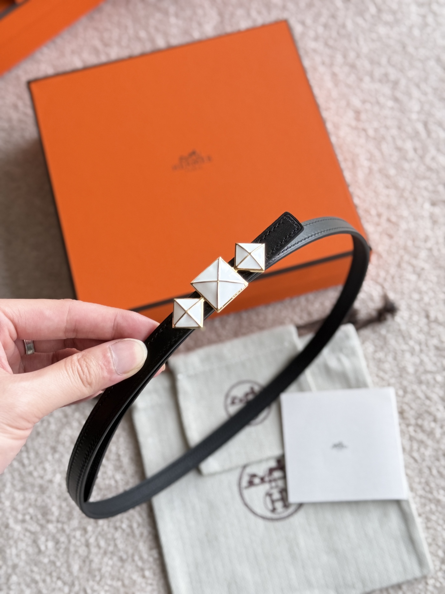 Hermes Women's Togo Leather Belt with Fine Hardware - 13mm Width 7 i1748054117169 6527 0 5
