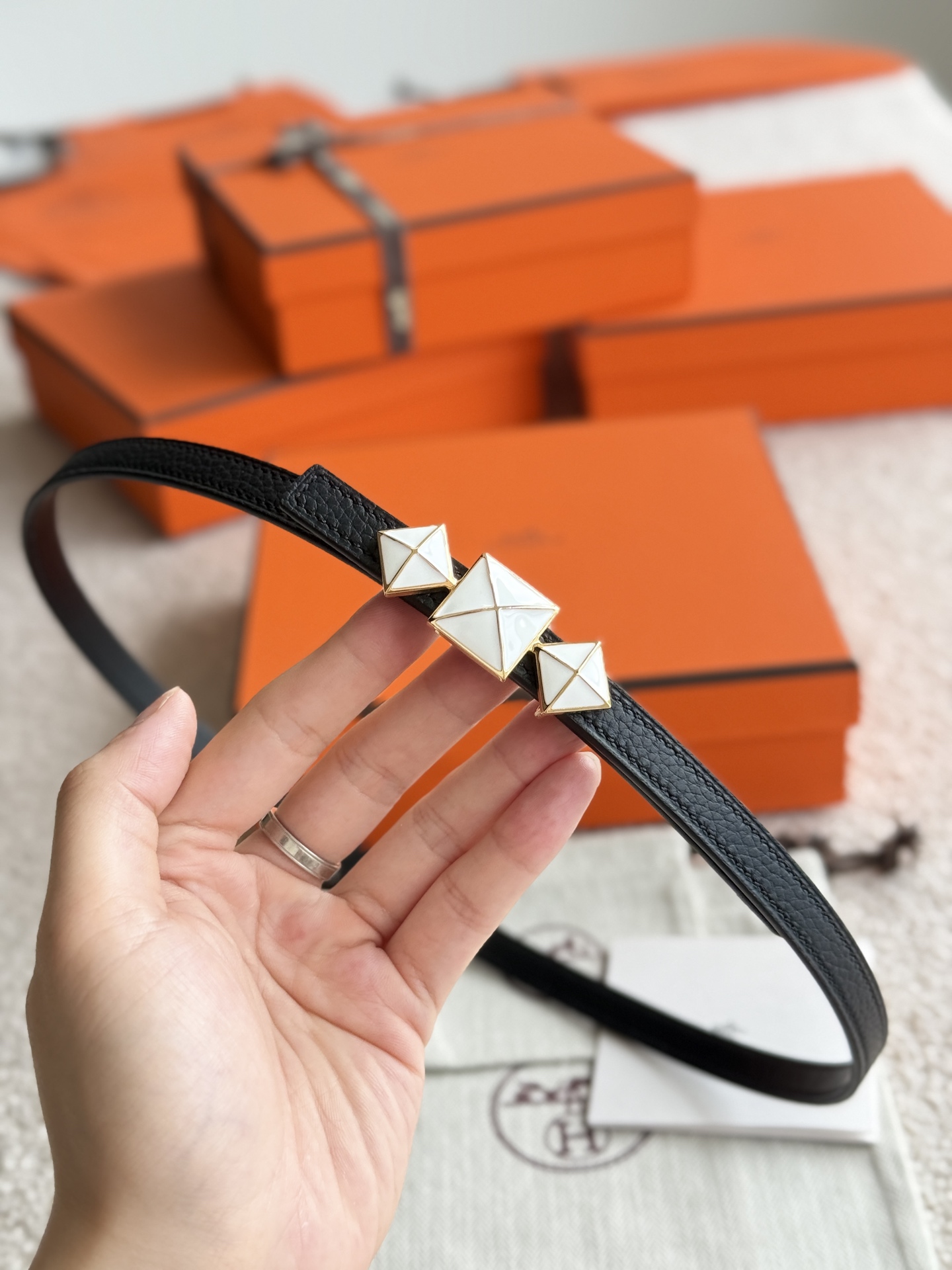 Hermes Women's Togo Leather Belt with Fine Hardware - 13mm Width 4 i1748054119103 5997 0 2