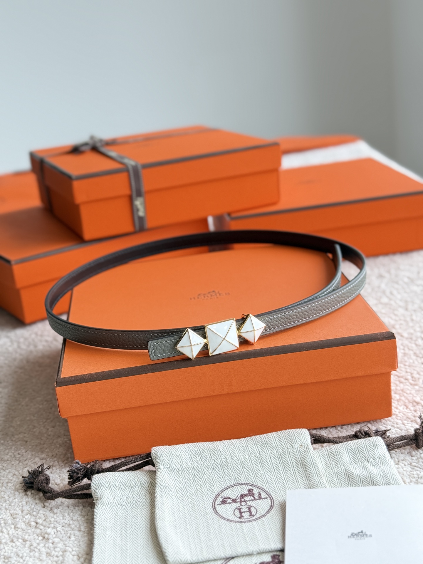 Hermes Women's Togo Leather Belt with Buckle - 13MM Width 3 i1748054133650 2628 0 1