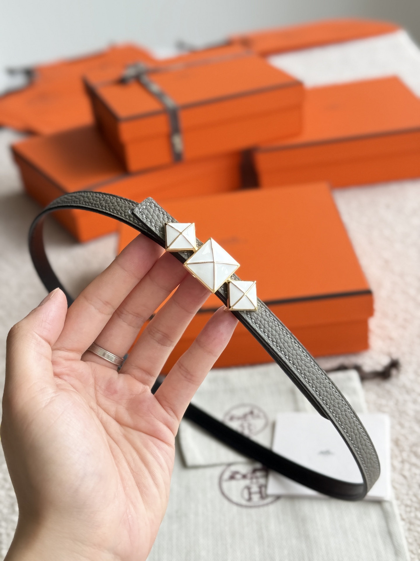 Hermes Women's Togo Leather Belt with Buckle - 13MM Width 4 i1748054133680 248 0 2